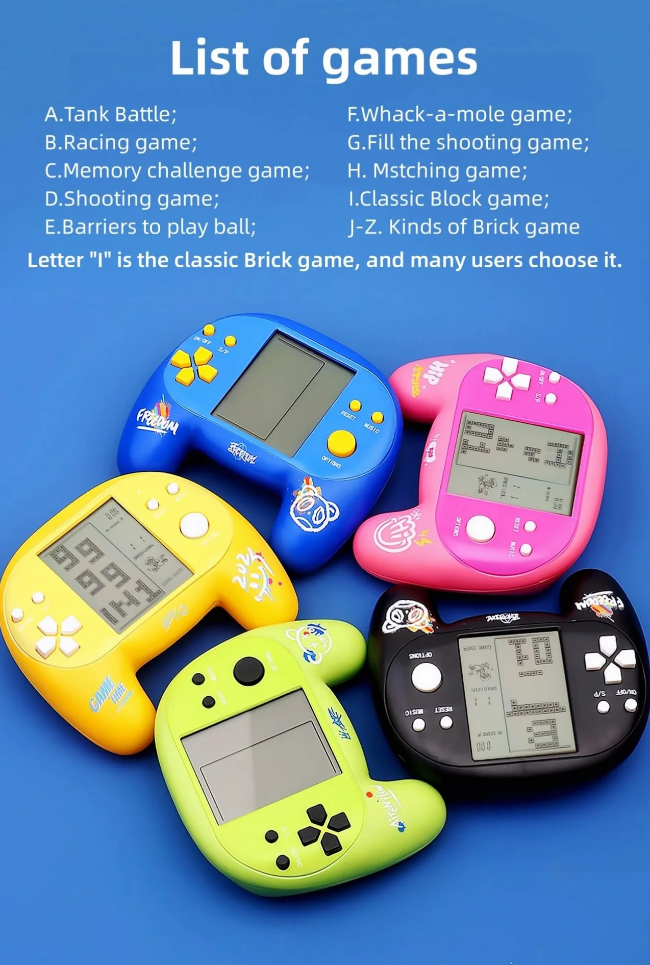 CZT Console di Gioco con Maniglia Brick 4,1 Pollici Ottima Sensazione Presa 2574 in 1 Giochi Retrò con Puzzle a Blocchi per Viaggi/Interni Regali di Natale per Bambini/Studenti/Adolescenti (Rosa)