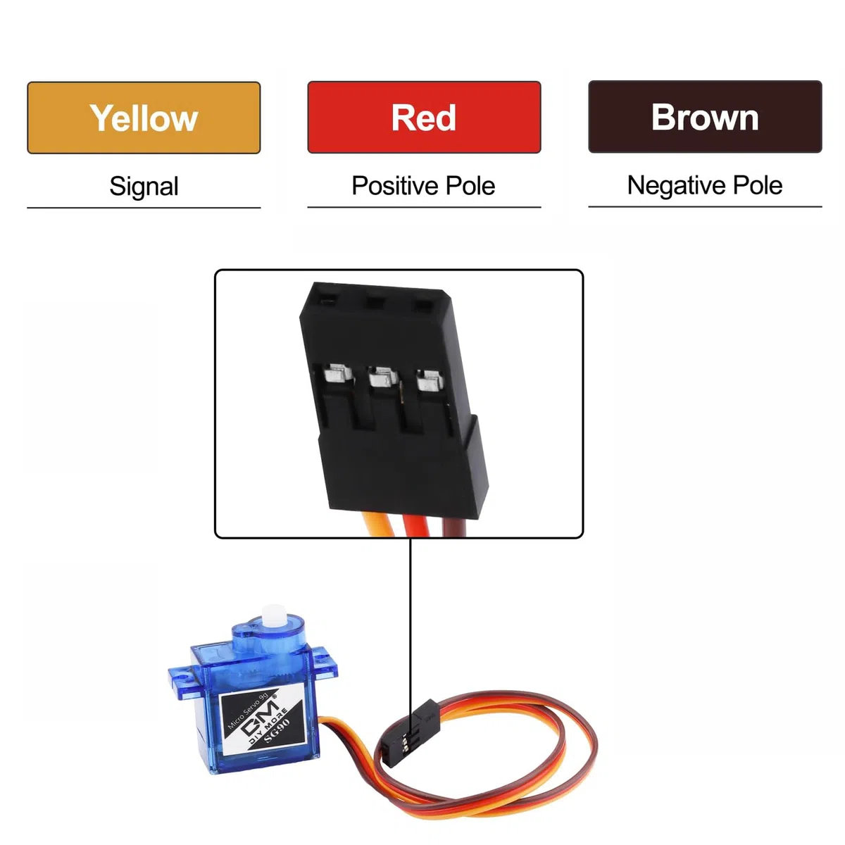 diymore 4 Pezzi SG90 9G Micro Servo Motore per Braccio Robot RC,Mano,Elicottero Barca Aeroplano Auto Veicoli Modelli di Controllo,Servos Mini Micro Motore