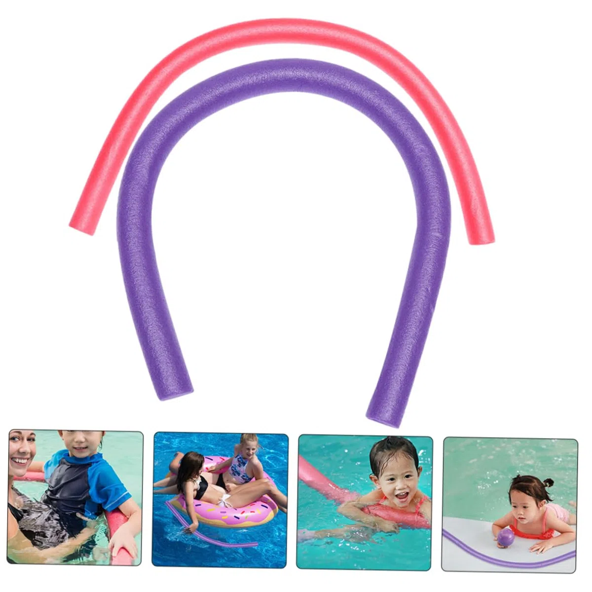 2 Pool Noodles in Schiuma Epe Colorati Galleggianti Leggeri e Flessibili per Adulti e Accessori Piscina per Fitness e Giochi Acquatici