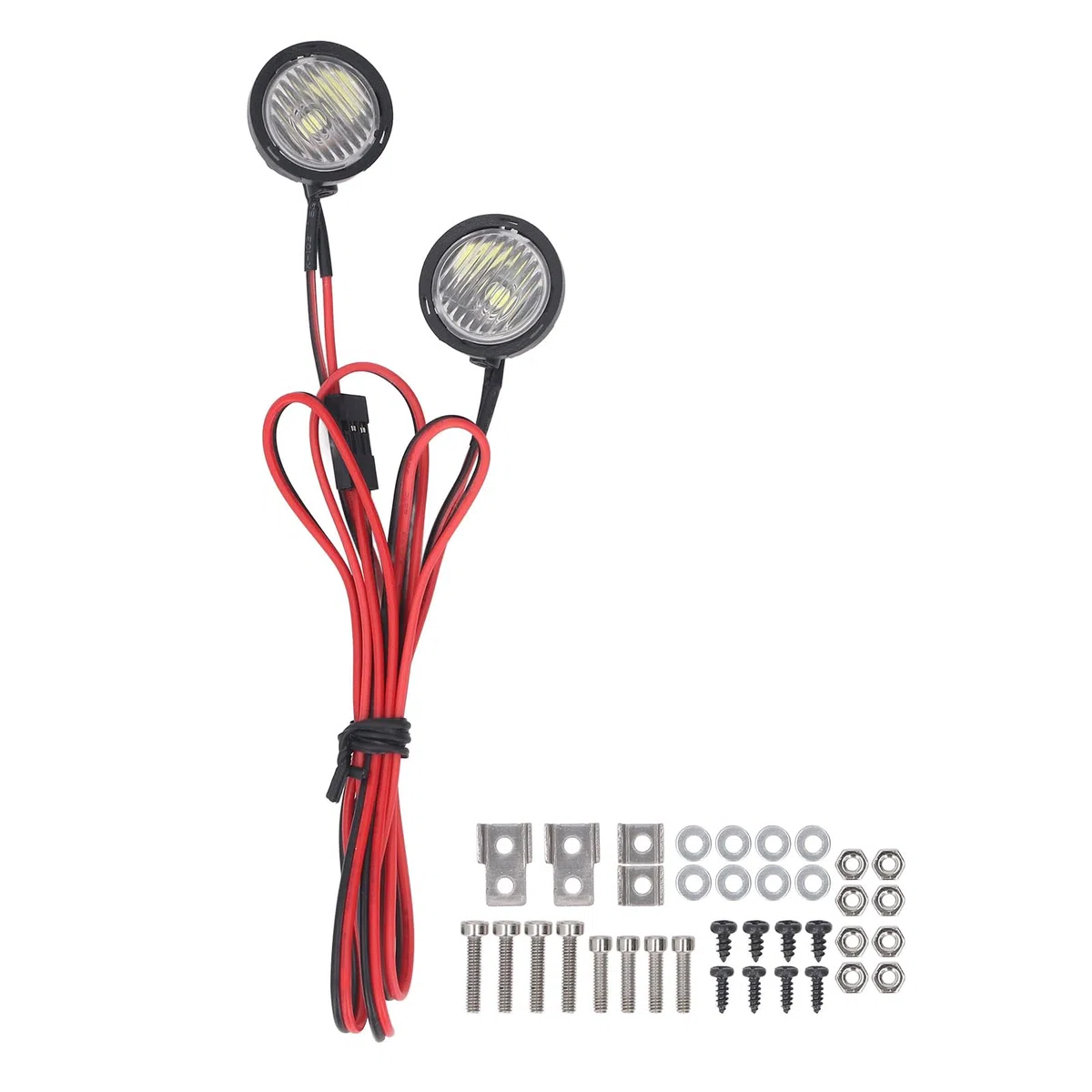 RC Auto LED Lights Spotlight RC, Spotlight Front Light Front Lumpness RC a 2 LED, fari LED Light Accessorio di sostituzione per 1:10 RC Crawler (Luce bianca)