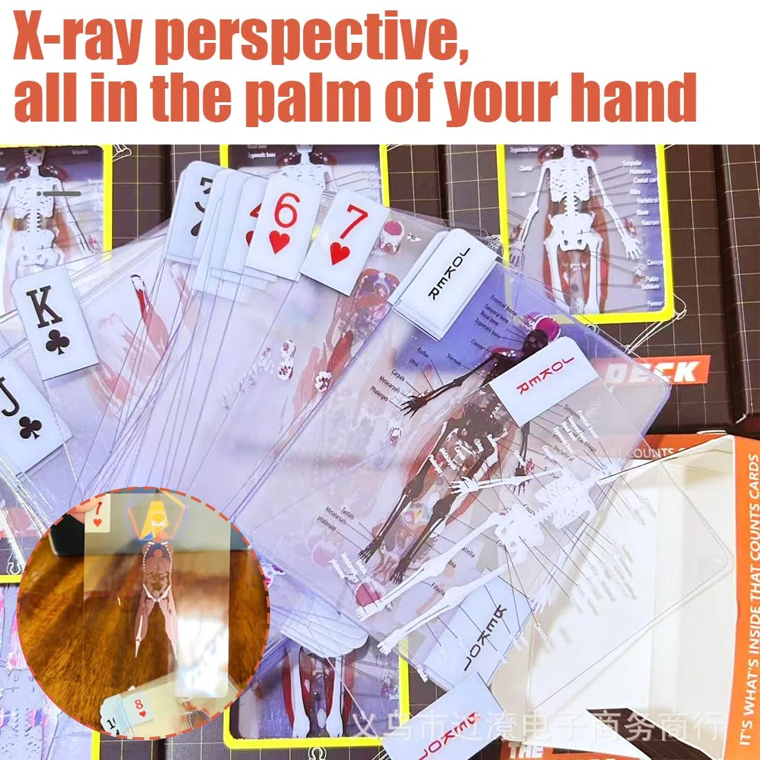 GXGM 1 Pezzi Funny Transparent Human Anatomy Playing Card,The Body Deck,Unique Transparent 3D Image of The Human Anatomy Playing Cards,for Card Collectors.