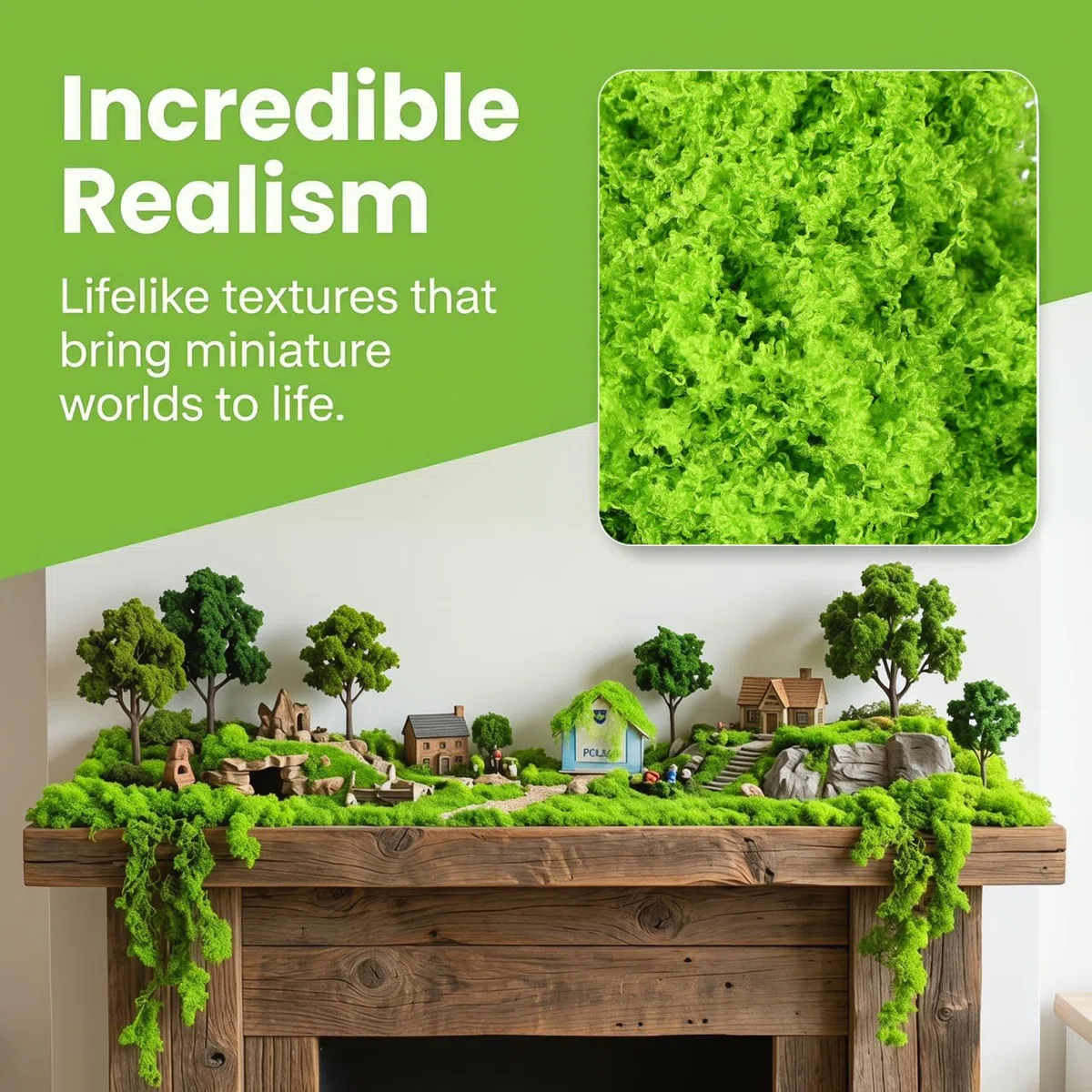 Gadpiparty Piante rampicanti realistiche in miniatura per modellismo fai da te e paesaggio versatile simulazione di banche di edera per erba diorama adatto rocce ciuffi di erba e alberi in miniatura
