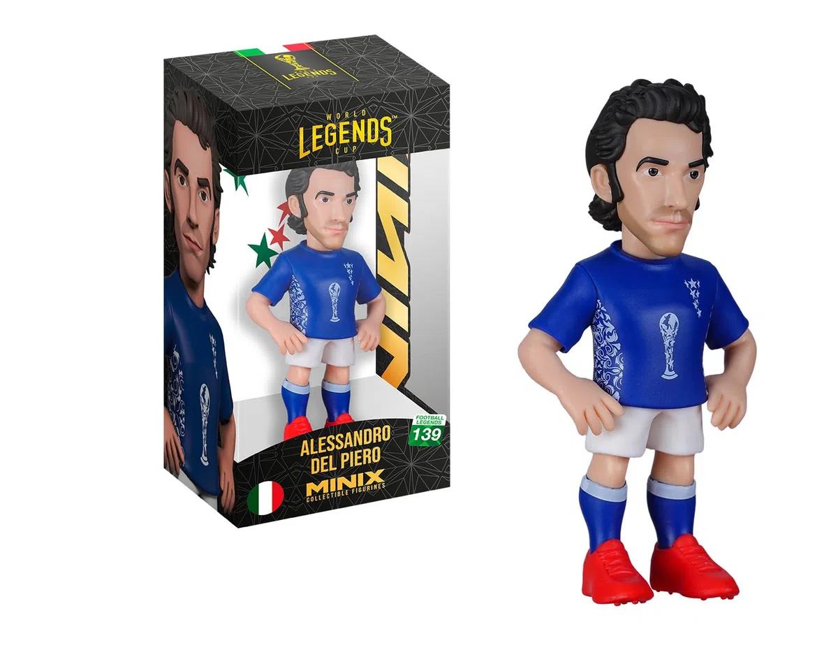 MINIX - Football Legends - Coppa del Mondo di Leggende #139 - Italia - Del Piero - Personaggio da collezione 12 cm