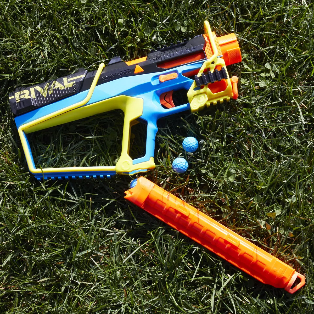 Nerf Rival Mirage XXIV-800, Blaster con 10 pallottole Nerf Rival, 2 modalità di caricamento, caricatore rimovibile da 8 pallottole, adescamento a pompa, adatto come regalo per ragazzi