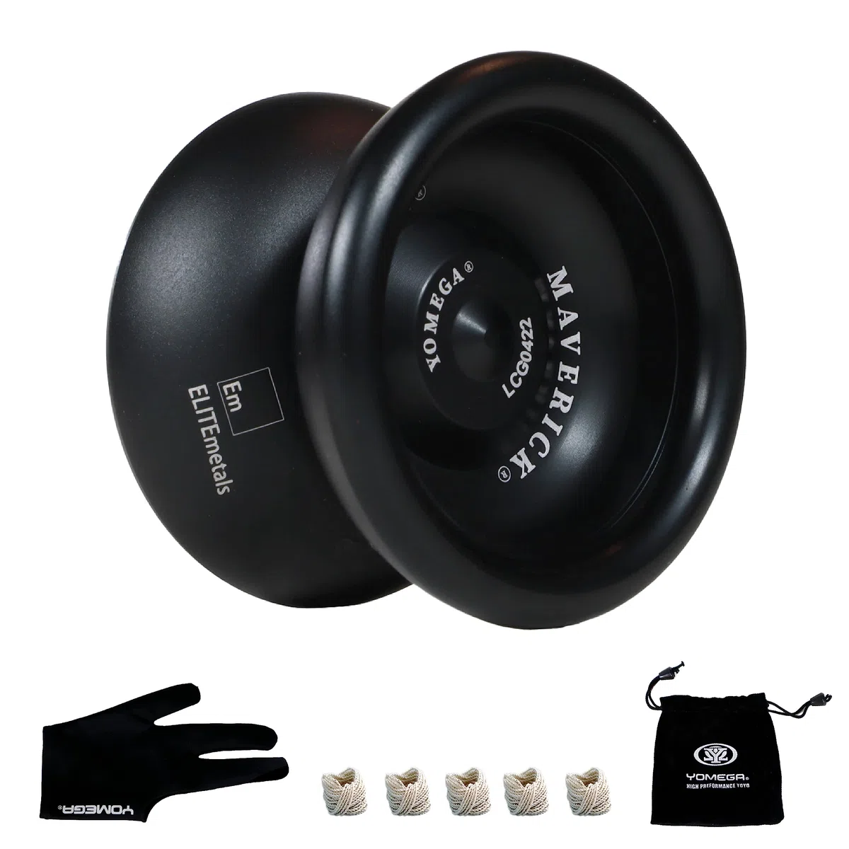 Yomega Maverick – Yoyo professionale in alluminio per bambini e principianti con cuscinetto a sfera di dimensioni C per avanzati yo yo Tricks e ritorno reattivo + 2 corde extra
