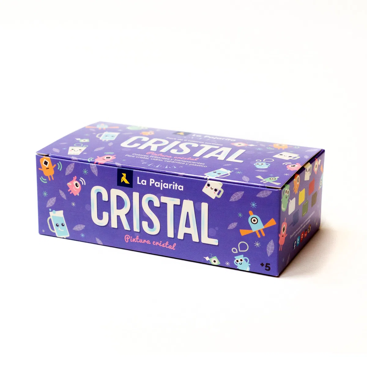 La Pajarita 999994C - Pittura cristallo acqua + pennello - 6 colori