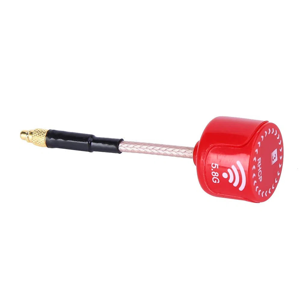 Antenna da 5,8 GHz, antenna da 5,8 GHz 3dBi RHCP ad alto guadagno circolare polarizzata adatta per FPV Racing Drone Accessori per parti RC Rosso(Straight MMCX)
