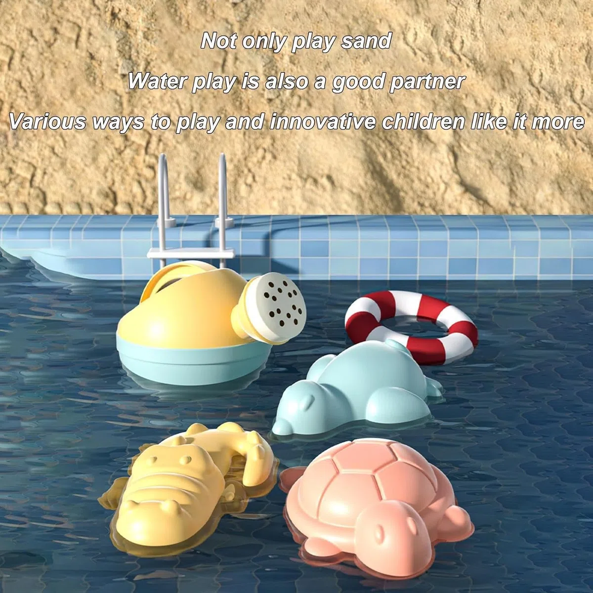 Giochi Spiaggia Bambini | 11 Pezzi con Secchiello Pieghevole & Formine | Giochi Spiaggia Bambini 1 Anno | Sabbia & Acqua | Set Spiaggia Bambino (Colori Vivaci) (Secchio Arancione)