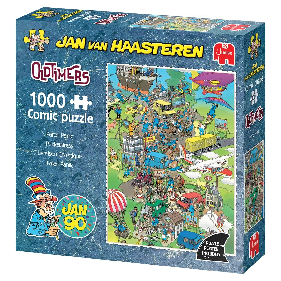 Jan Van Haasteren Parcel Panic, Oldtimers – Puzzle 1000 Pezzi Per Adulti, Adolescenti – Divertente, Stimolante E Spiritoso, Regalo Di Compleanno E Natale – Materiali certificati FSC 68 x 49 cm – Jumbo
