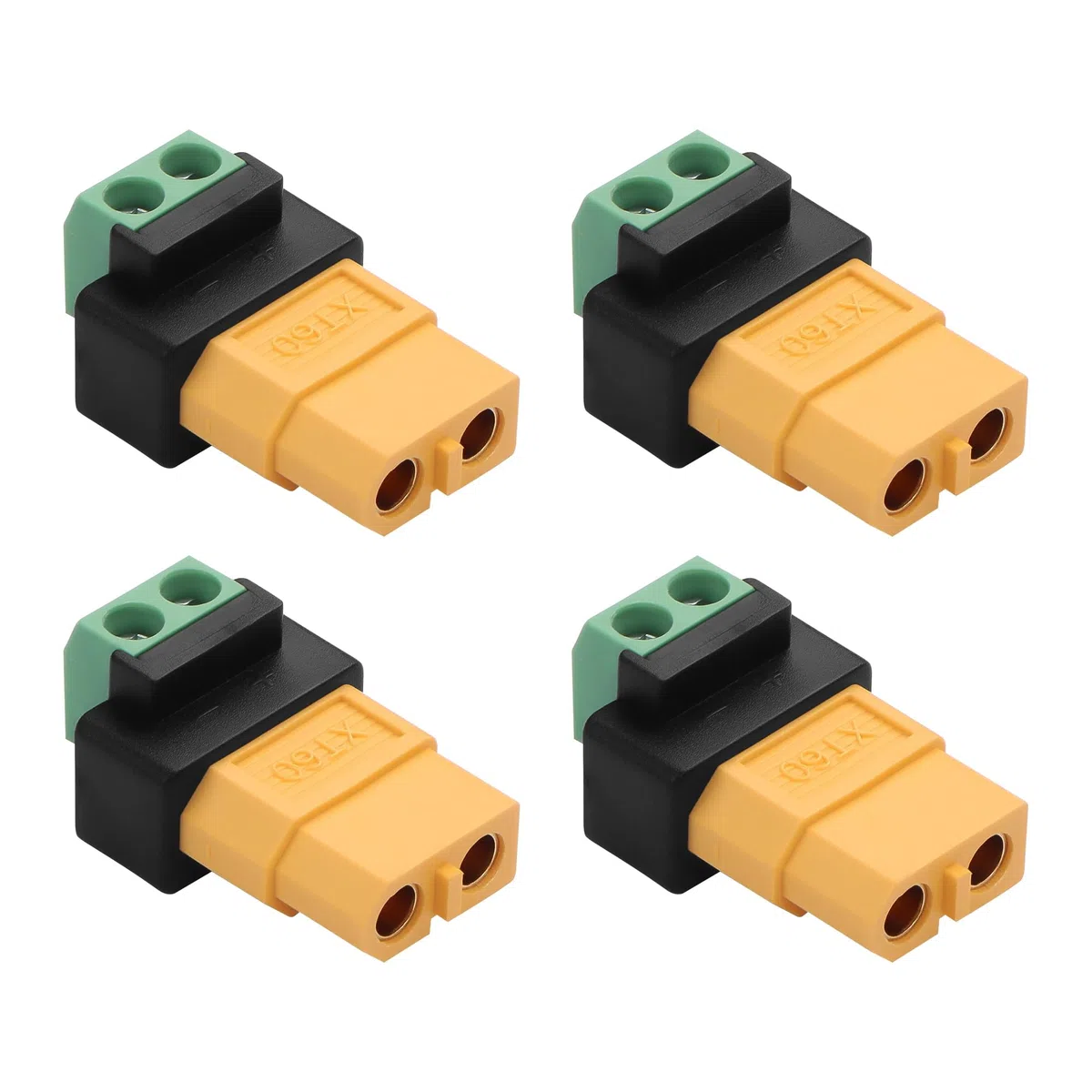 GINTOOYUN 4 pezzi XT60 a 2 pin morsetto a vite senza saldatura adattatore XT60 femmina maschio a 2 pin morsetto a vite saldato spina per caricabatterie bilanciati B6, droni, batterie al litio ecc
