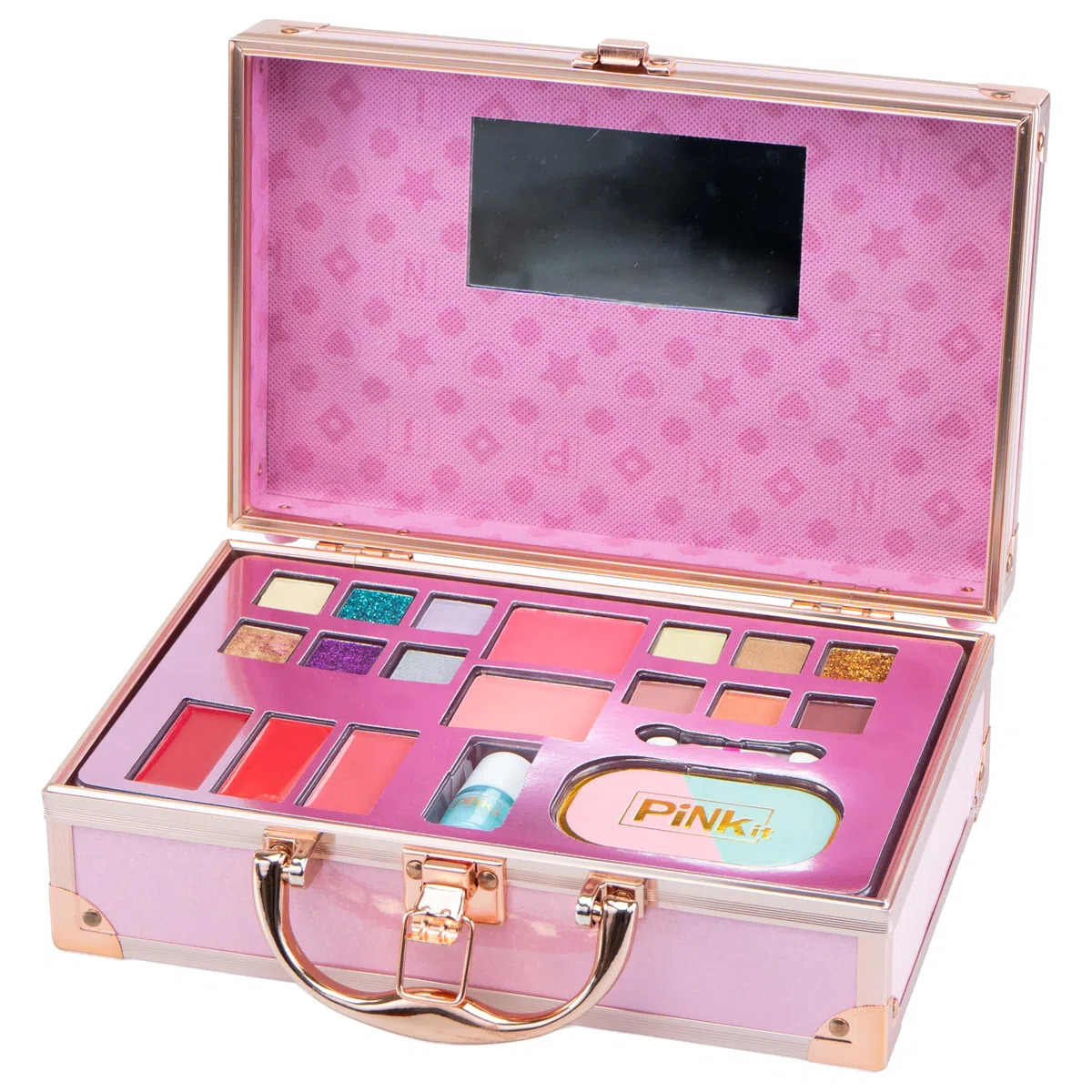 Make Up Travel Case, 1 Valigetta con Specchio e Set di Trucchi per Bambini