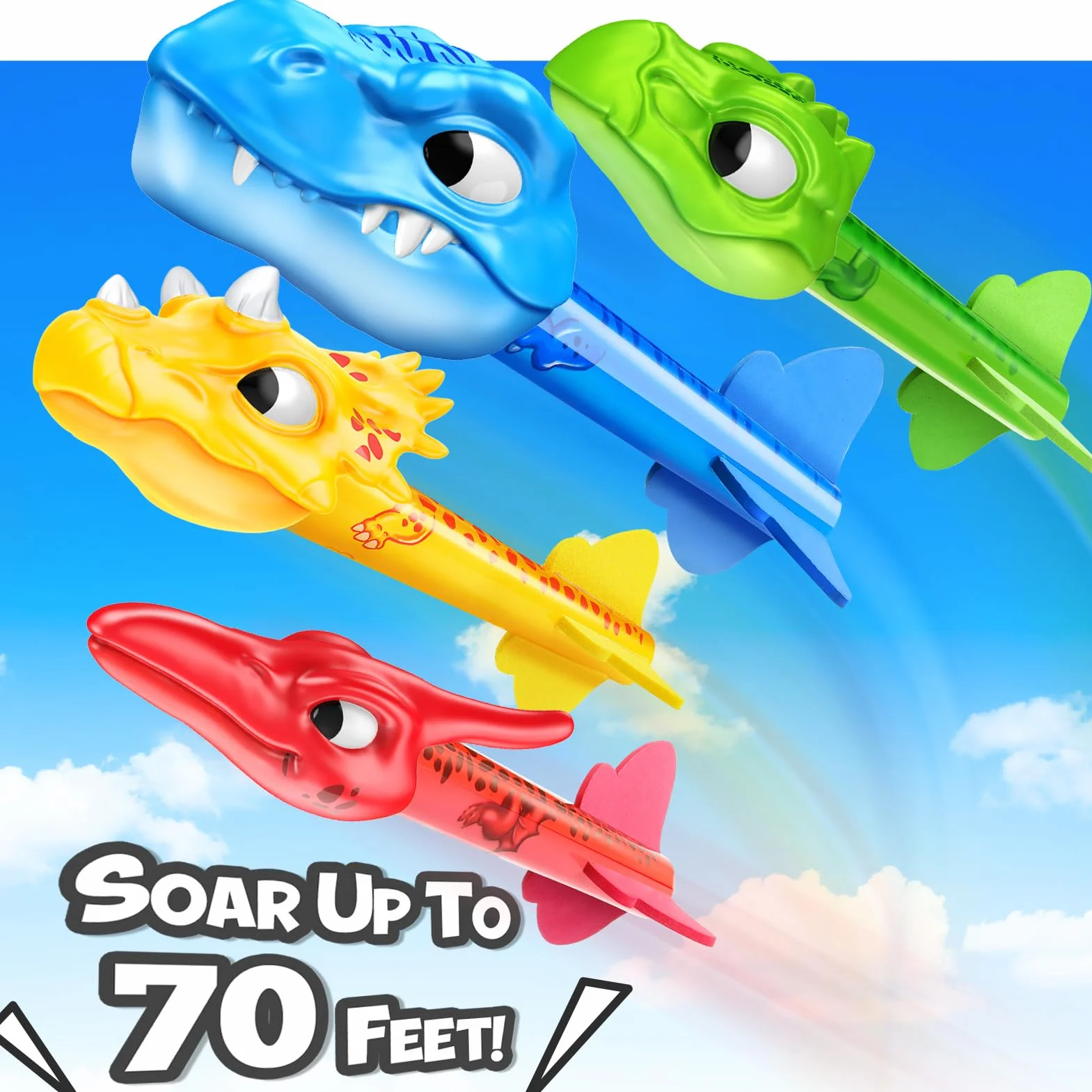 Anginne Dinosauri Razzo Spaziale Giocattolo, Giochi da Esterno per Bambini - Regali Compleanno Bambini
