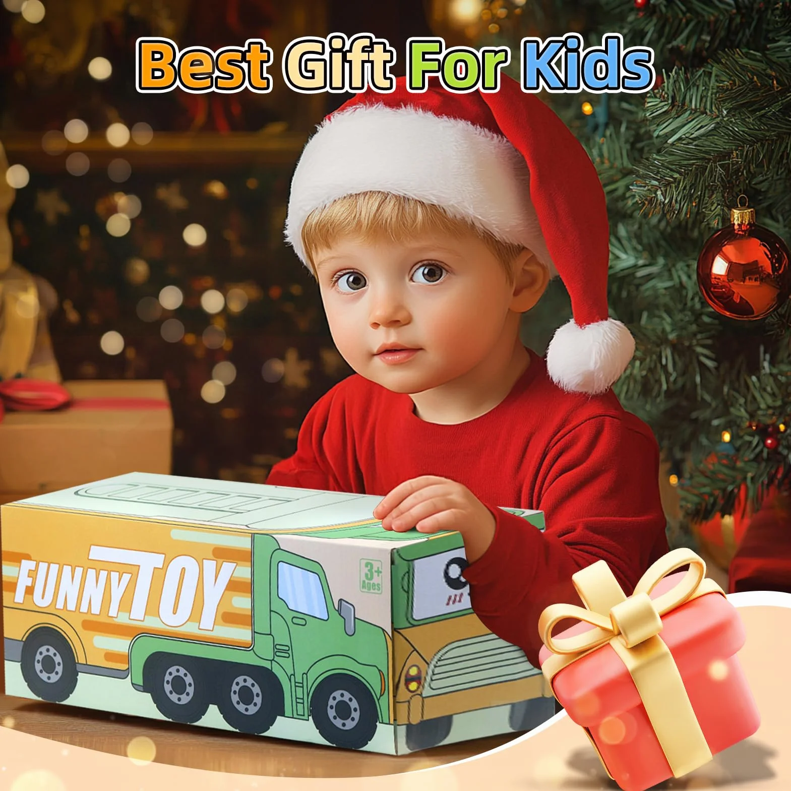 usrela Giocattoli per Bambini di 3 4 5 Anni Ragazzi e Ragazze, Auto Camion Giocattolo con 6 Auto Giocattolo, 7 in 1 Trasportatore Con Luce e Musica, Regalo per Giocattoli Compleanno Natale