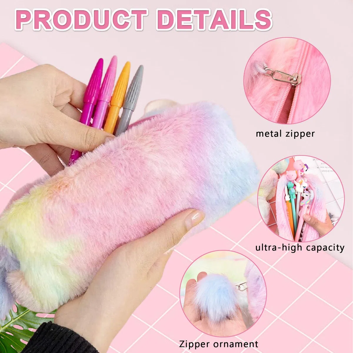 diario Segreto con Lucchetto per Bambina A5 con Penna Peluche Rosa + Adesivi + Astuccio + quaderno Peluche Gatto Regalo per Ragazze Natale Compleanno Scuola