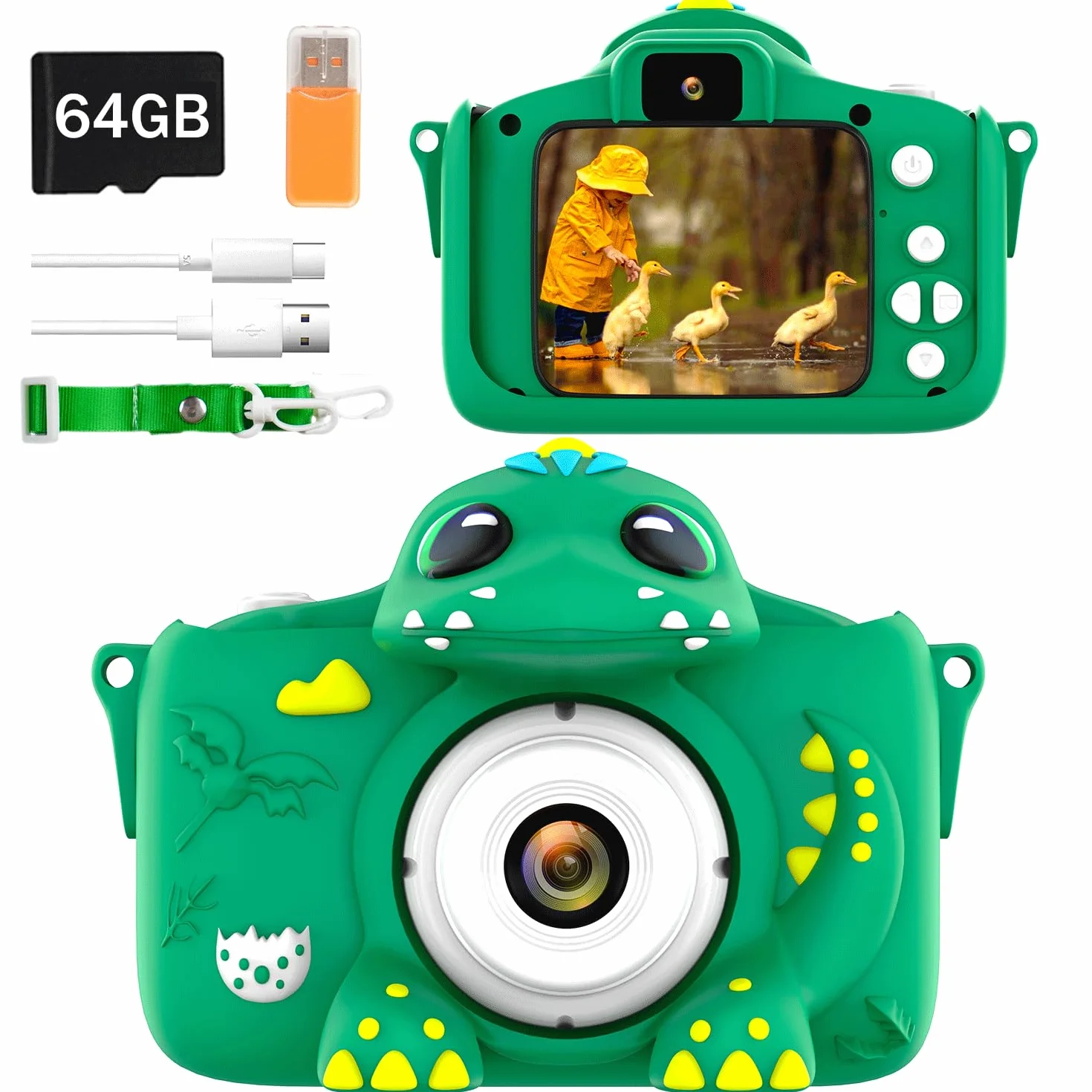 Fotocamere per bambini 2.0 Pollici Fotocamera Digitale 1080P HD Mini Macchina Fotografica Bambino con Carta 64GB Regalo Compleanno di 3-10 Anni Bambino per Ragazza Ragazzo