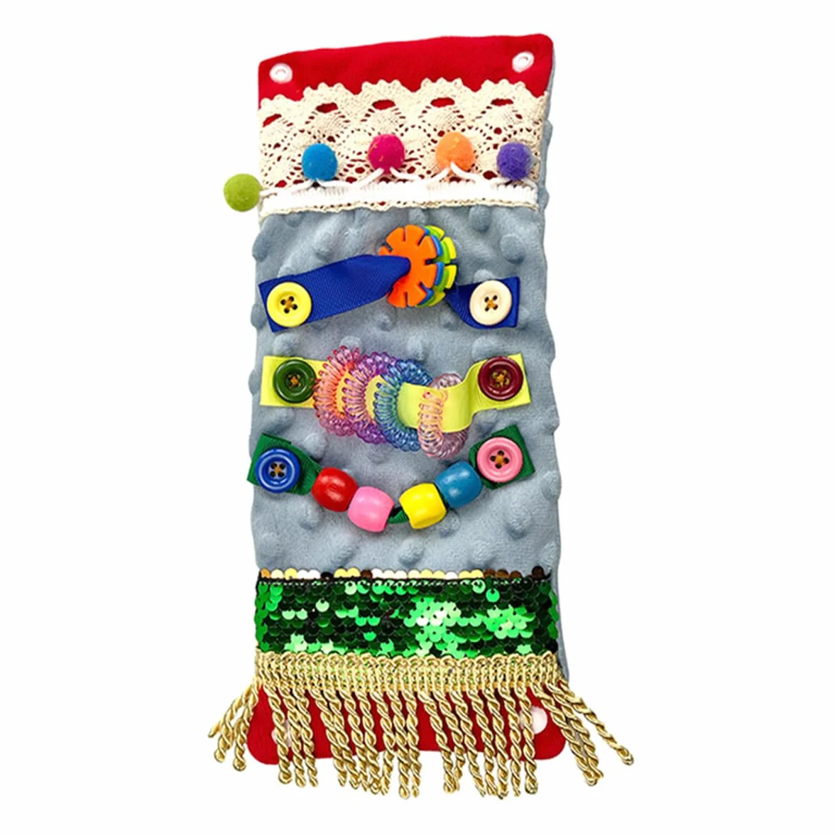 attività per Adulti con demenza Cuscino, Cuscino di Peluche, Federa per Braccio sensoriale tattile, Cuscino di decompressione con Gadget tattili, Azzurro Cielo