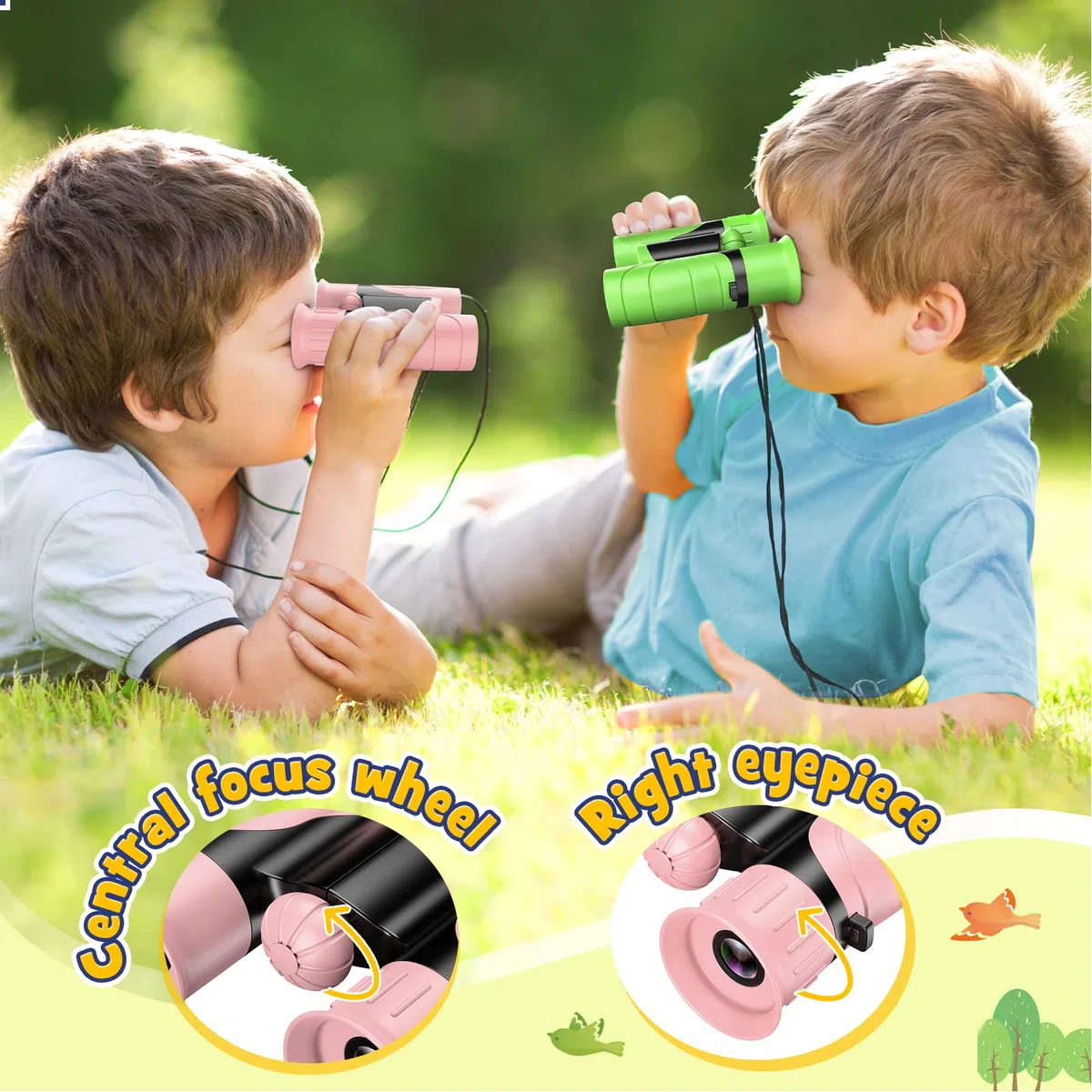 Dislocati Regali Bambini 3-10 Anni, Binocolo Giocattoli Kit Esploratore per Compleanno, Lente Ingrandimento