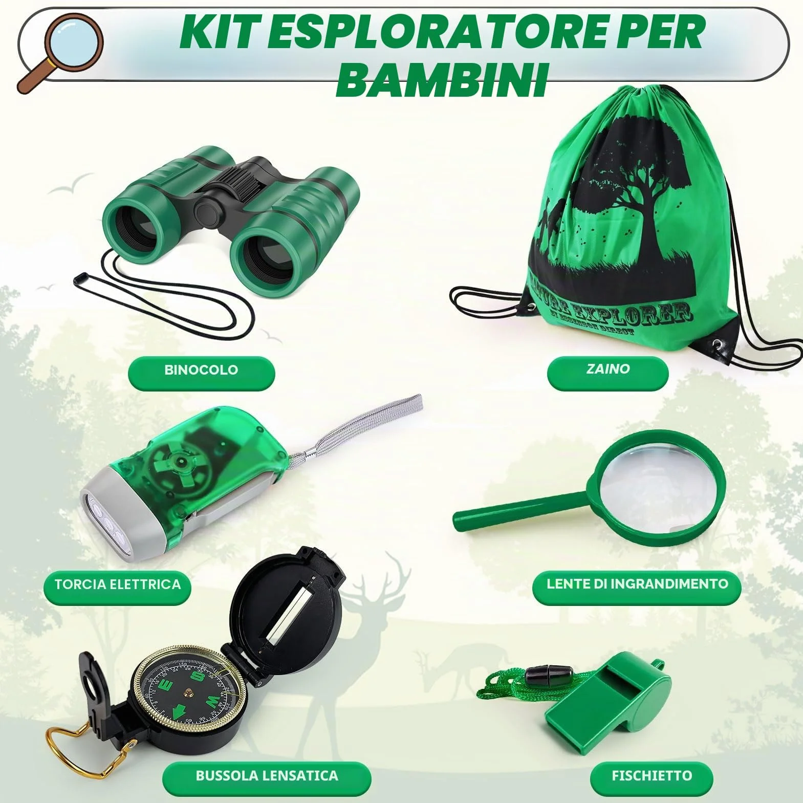 essenson Set di ricercatori per bambini, giocattolo per attività all'aperto, regalo per età 3, 4, 5, 6, 7, 8+, anni, ragazzi, ragazze, bambini