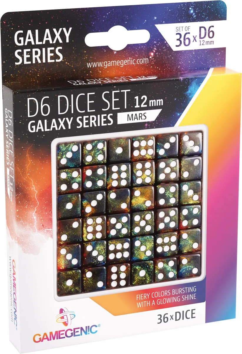 Gamegenic - Set di dadi 6 lati Mars 12 mm (36 pezzi)