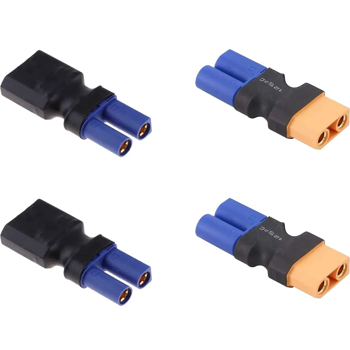 2 connettori XT90 maschio a EC5 femmina adattatore e 2 connettori XT90 femmina a EC5 maschio adattatore per batterie RC LiPo