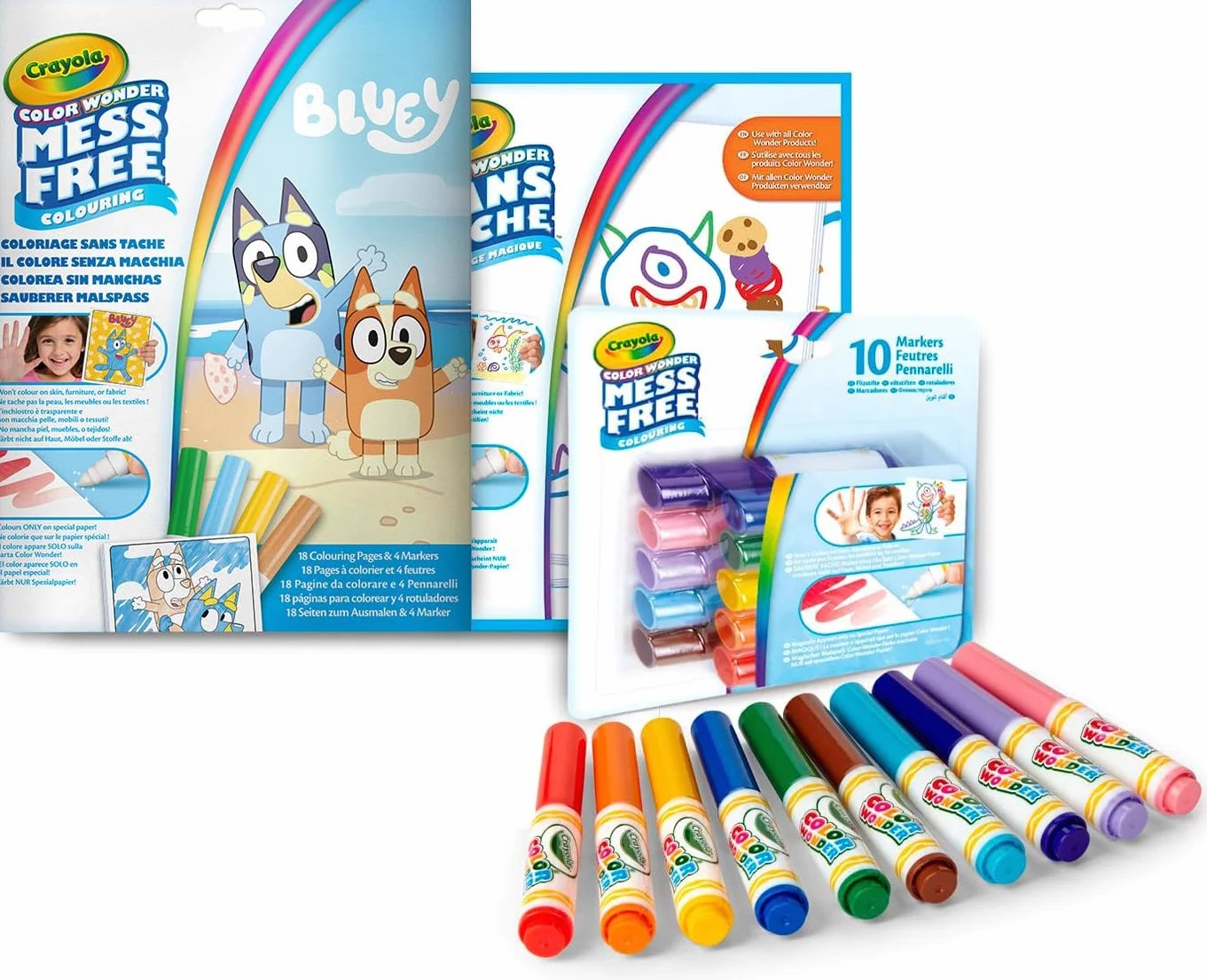 CRAYOLA - Color Wonder, Set Convenienza Colore Senza Macchia, Tema Bluey, Attività Creativa per Bambini, età 3,4,5 Anni