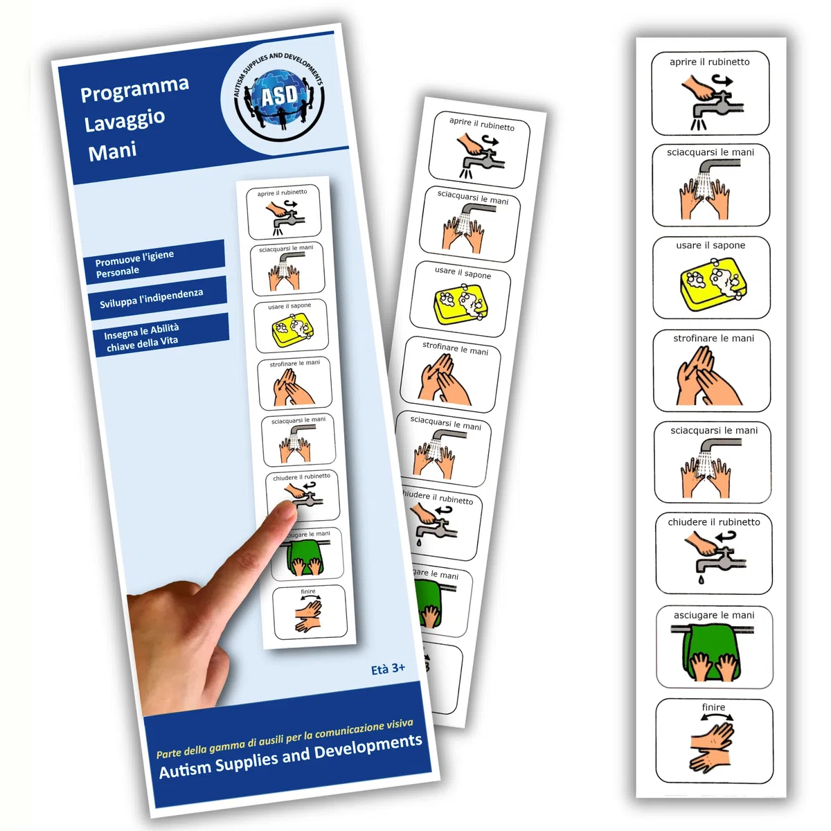 Autism Supplies and Developments Programma Lavaggio Mani –Agenda Visiva Bambini Autismo –Vasino –Igiene Personale –CAA Giochi Montessori/Educativi –Ludattica–Regali Autistici–Italiano
