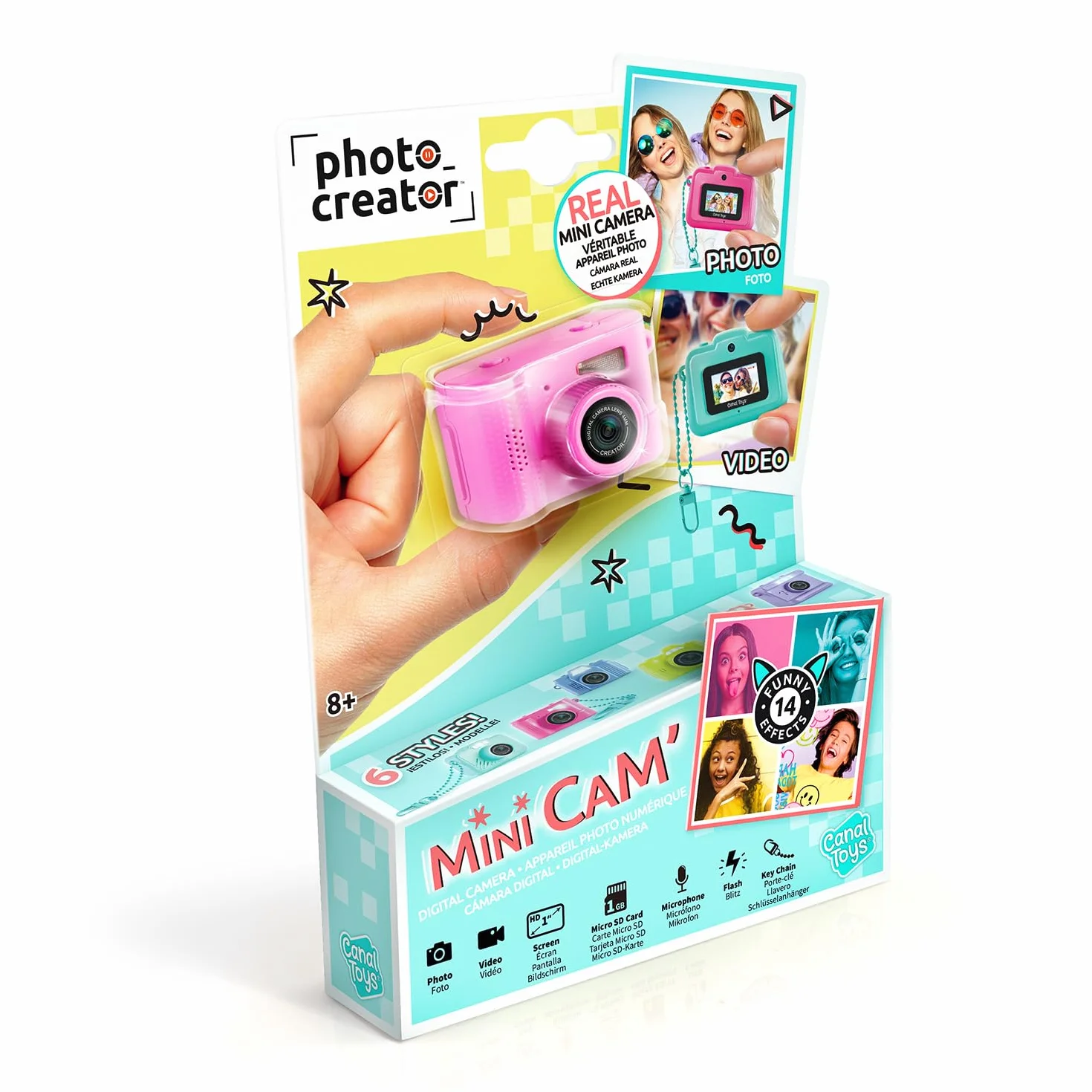 Canal Toys – Photo Creator – Appareil Photo et Vidéo Numérique Mini Cam' – Compact - avec Porte-clé et Carte SD 1Go Inc