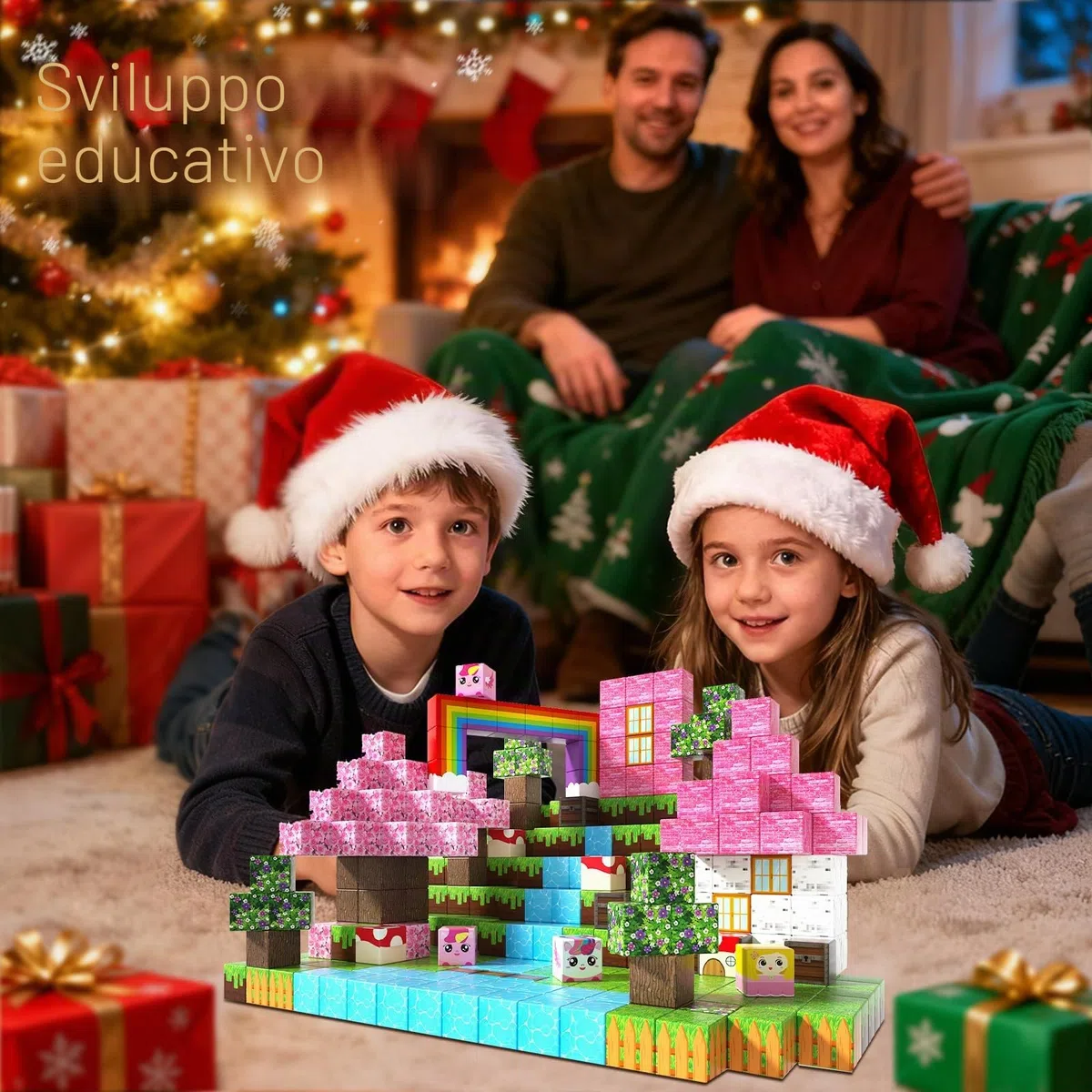 Blocchi Magnetici Mondo di costruzioni magnetiche Costruisci il Mio Favoloso Mondo Magnetico di Unicorni 100 Pezzi Blocchi Magnetici Regali di Unicorni per Ragazze 4 5 6 7 8 9 Giochi Magnetic