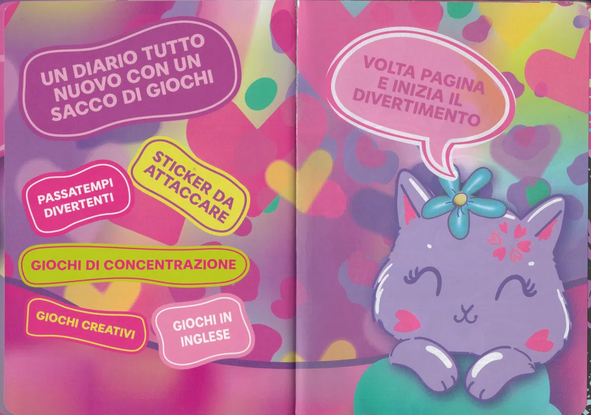 DIARIO AGENDA SCUOLA datato 2025/2026 SEVEN SJ GANG ANIMALI GIRL (Gattino)