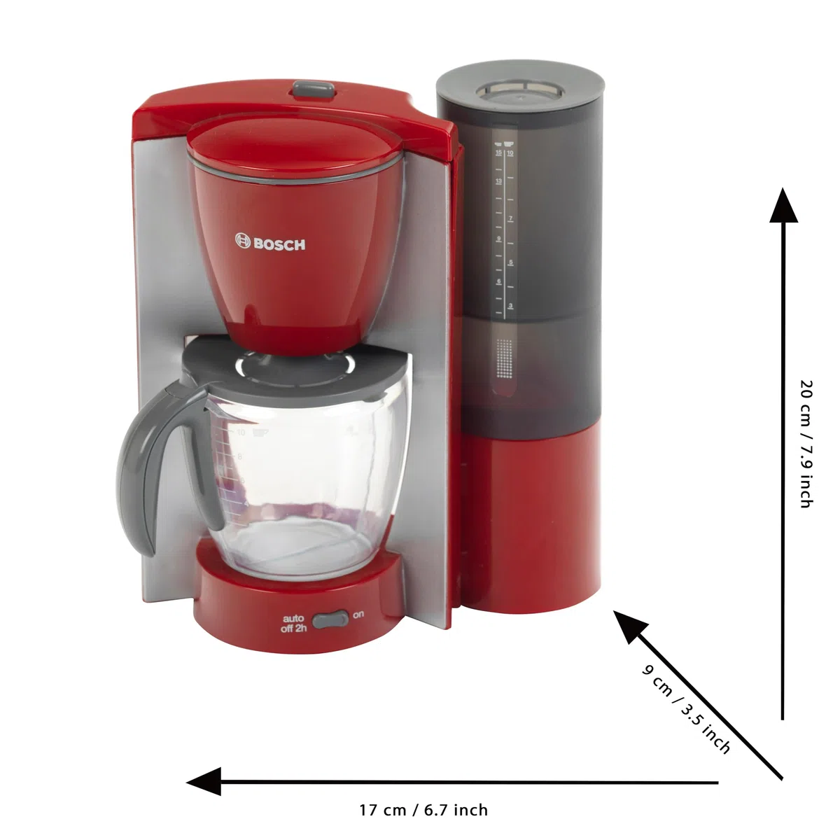 Theo Klein 9577 Macchina per Il caffè Bosch I Replica a Misura di Bambino con Filtro per caffè, Serbatoio dell'Acqua e erogazione premendo Un Pulsante I Giocattoli per Bambini dai 3 Anni in su
