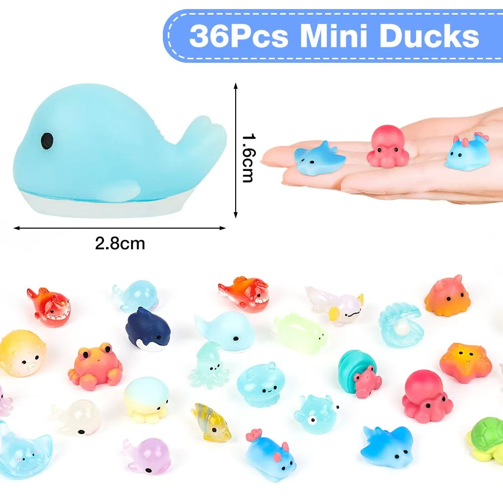 DiULi Piccoli Animali in Resina, 36 PCS Mini Animali in Resin, Piccoli Animali in Miniatura, per Giardino, Paesaggio, Casa delle Bambole Ornamento Fai da Te, Compleanno, Serie Ocean