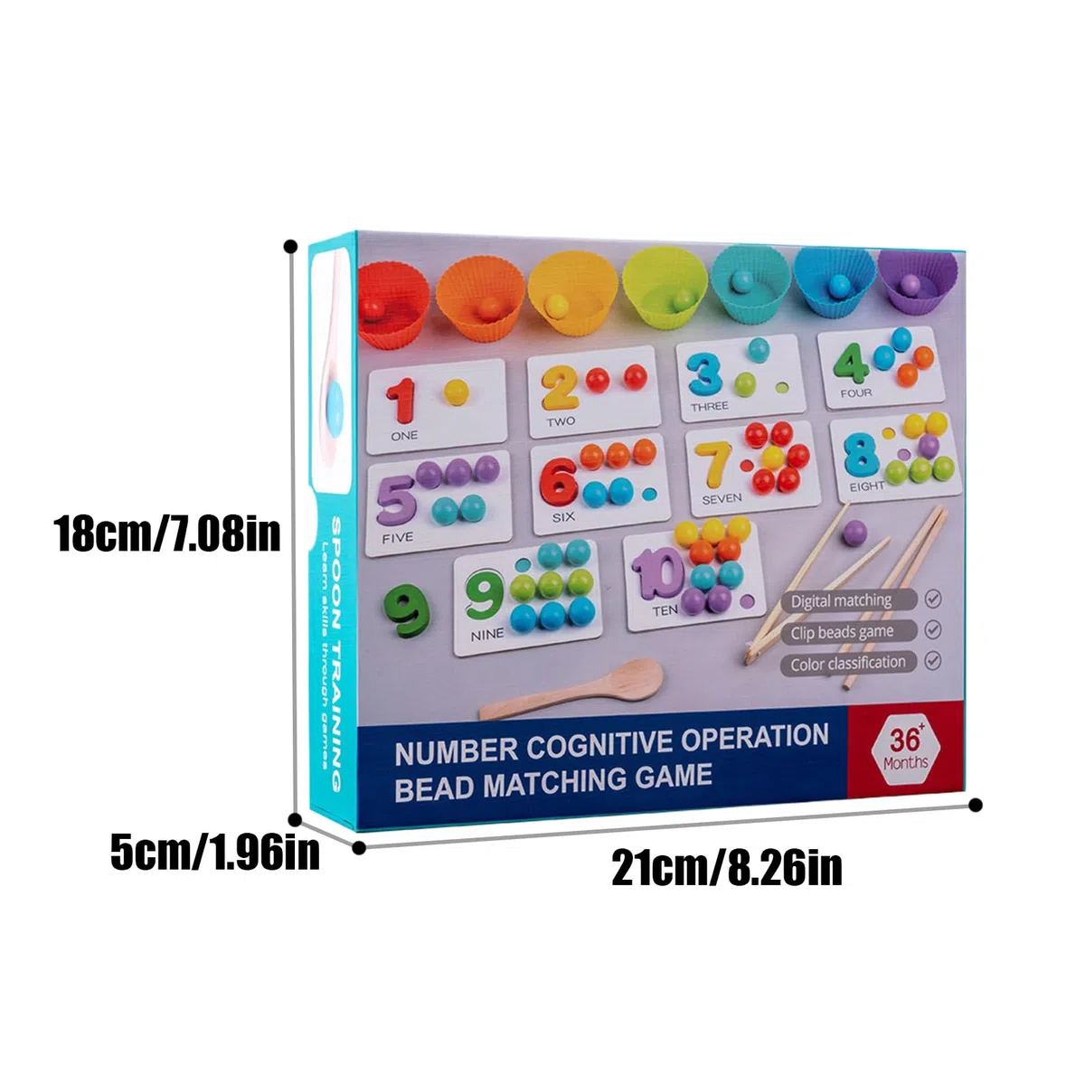 Gioco Matematico Con Perle - Strumento Didattico Per Insegnamento Dei Numeri E Del Conteggio - Attività Ricreativa Di Conoscenza Numerica Per Ragazzi E Ragazze Dai 3 Anni In Su