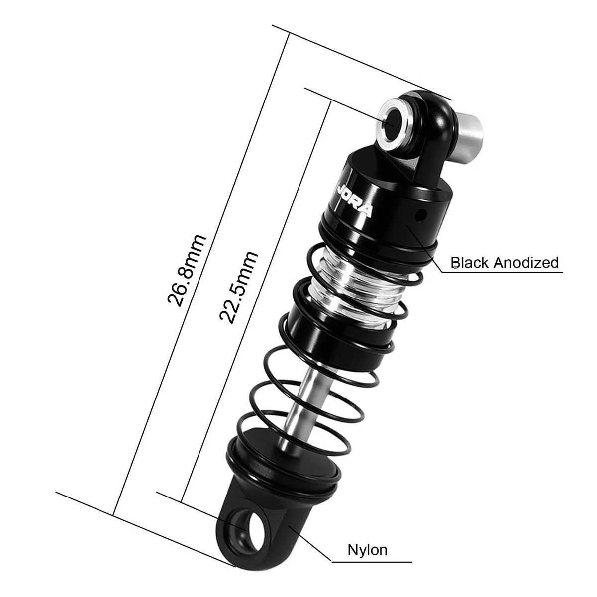 INJORA RC Ammortizzatori da 23mm in Alluminio per Axial SCX30 1/30