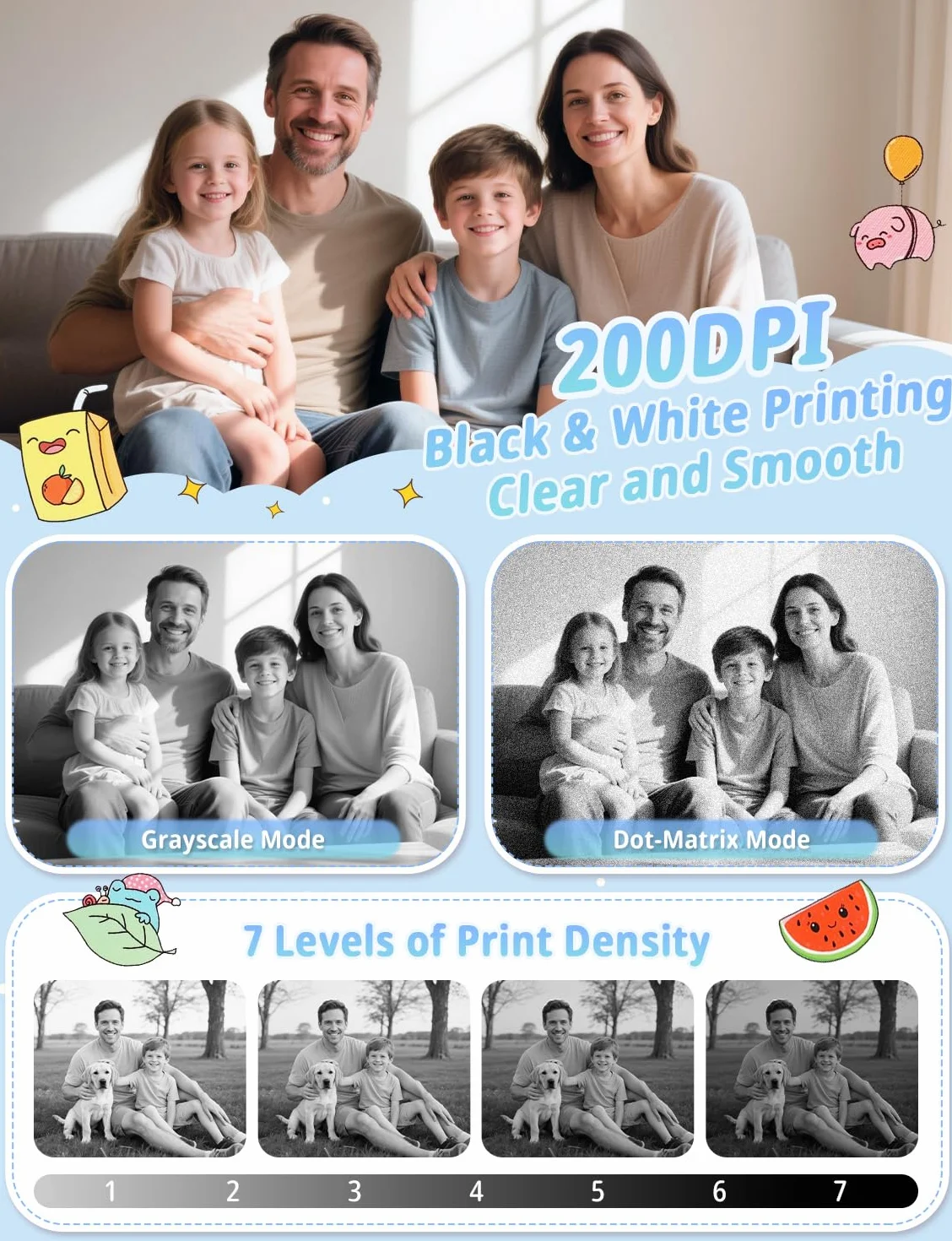YOHOOLYO Macchina Fotografica Bambini Istantanea 2.4 Pollici, 1080P HD con scheda SD da 32GB, 6 penne colorate e 3 rotoli di carta da stampa, regalo per bambini da 3 a 14 anni-Rosa (Blu)