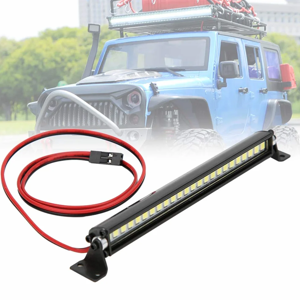 KIMISS Rc Light Bar Rc Luci per Auto Metallo + Plastica Nero 24 LED Luci da Tetto Bar Lampada da Tetto Decorazione Rc Accessorio Adatto per Scx10 1 10 4Wd Car