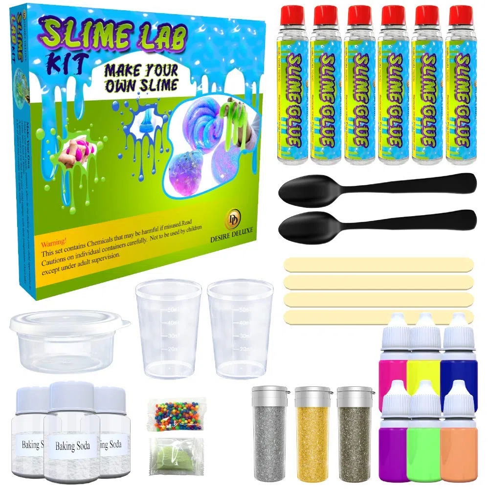 Desire Deluxe Kit Slime Fai da te Slime Lab Set completo Gioco Scienza per bambini età 4 5 6 7 8 9. Laboratorio Slime Ingrediente attivatore. Attività educativa per bambini e bambine - Idea regalo