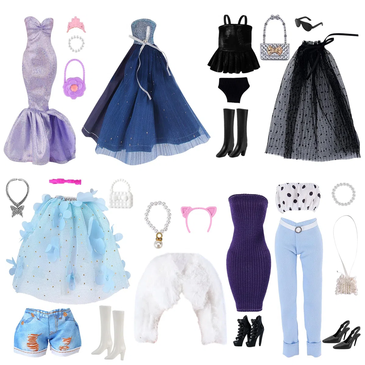 32 Pezzi Vestiti Bambola Accessori, Moda Completi Clothes, Fashion Dolls and Accessories Set Per 11.5 Pollici 30 cm Bambola