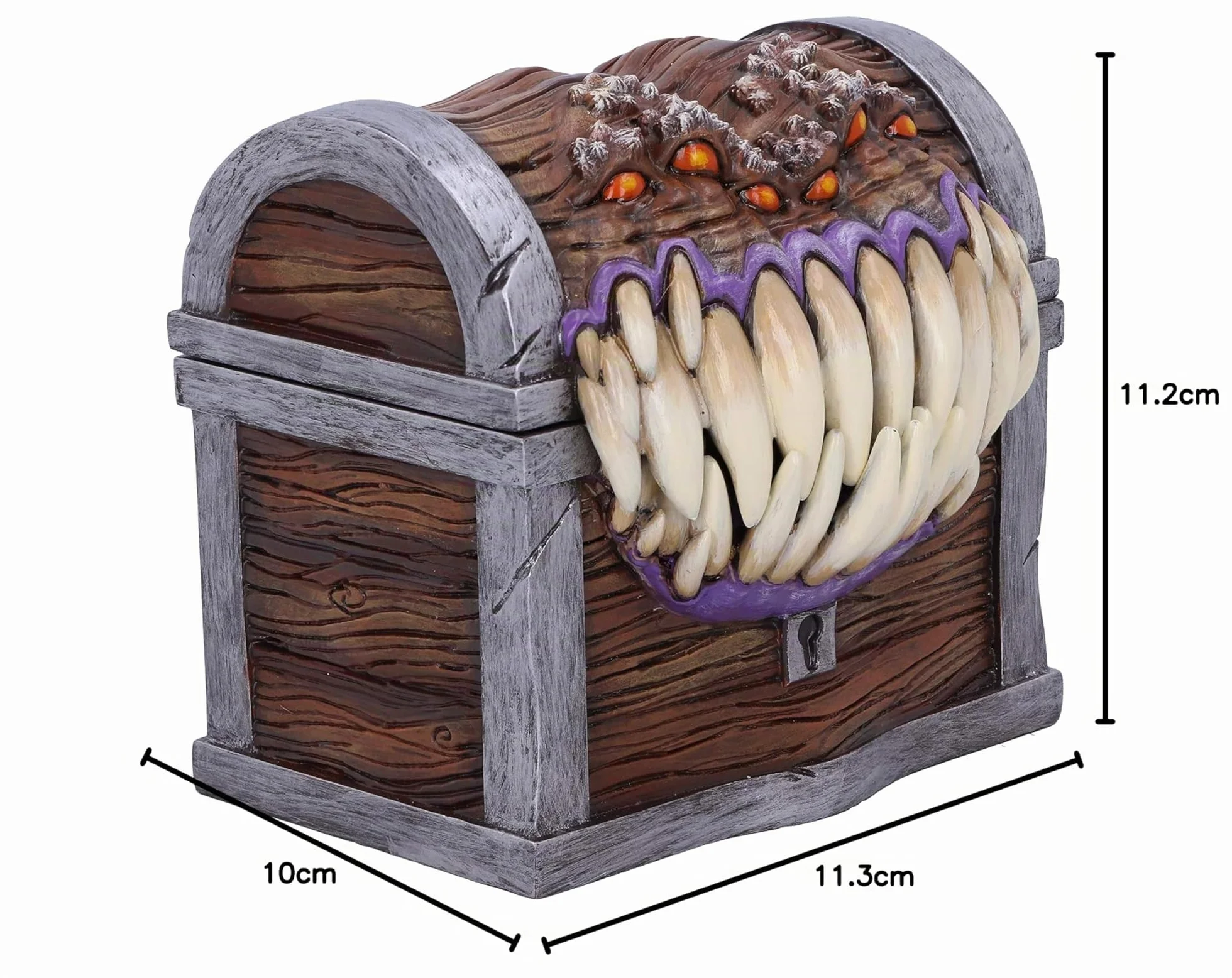 Nemesis Now Dungeons & Dragons - Scatola portaoggetti per Dadi Imitazione dei Dadi, 11,3 cm, Resina, Marrone, Prodotto con Licenza Ufficiale, Scatola per Dadi con Personaggi imitativi, in Resina di