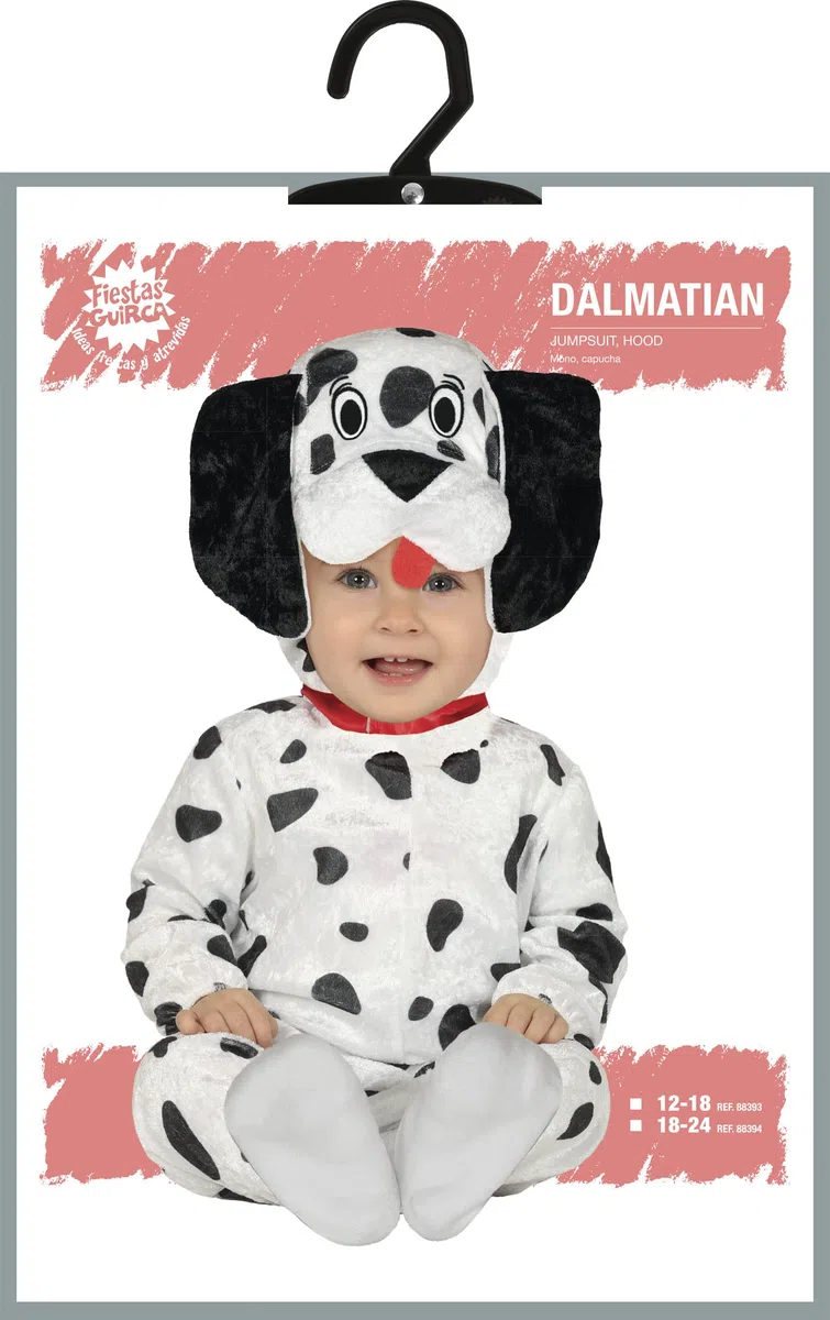 FIESTAS GUIRCA | Costume Dálmata per Bebè - Cappuccio e Tutù/Tutina - Costumi da Animali per Halloween, Carnevale e Feste in Maschera - Ideale per Bebè Unisex - Bianco e Nero