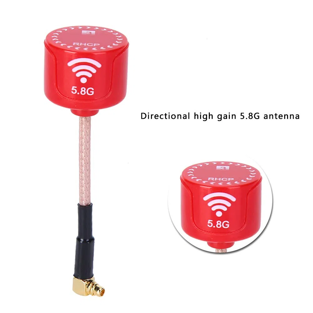 5.8 GHz 3dBi LHCP Antenna Direzionale Pieghevole per Drone RC FPV Racing, Accessori Parti RC Rosso (UFL)