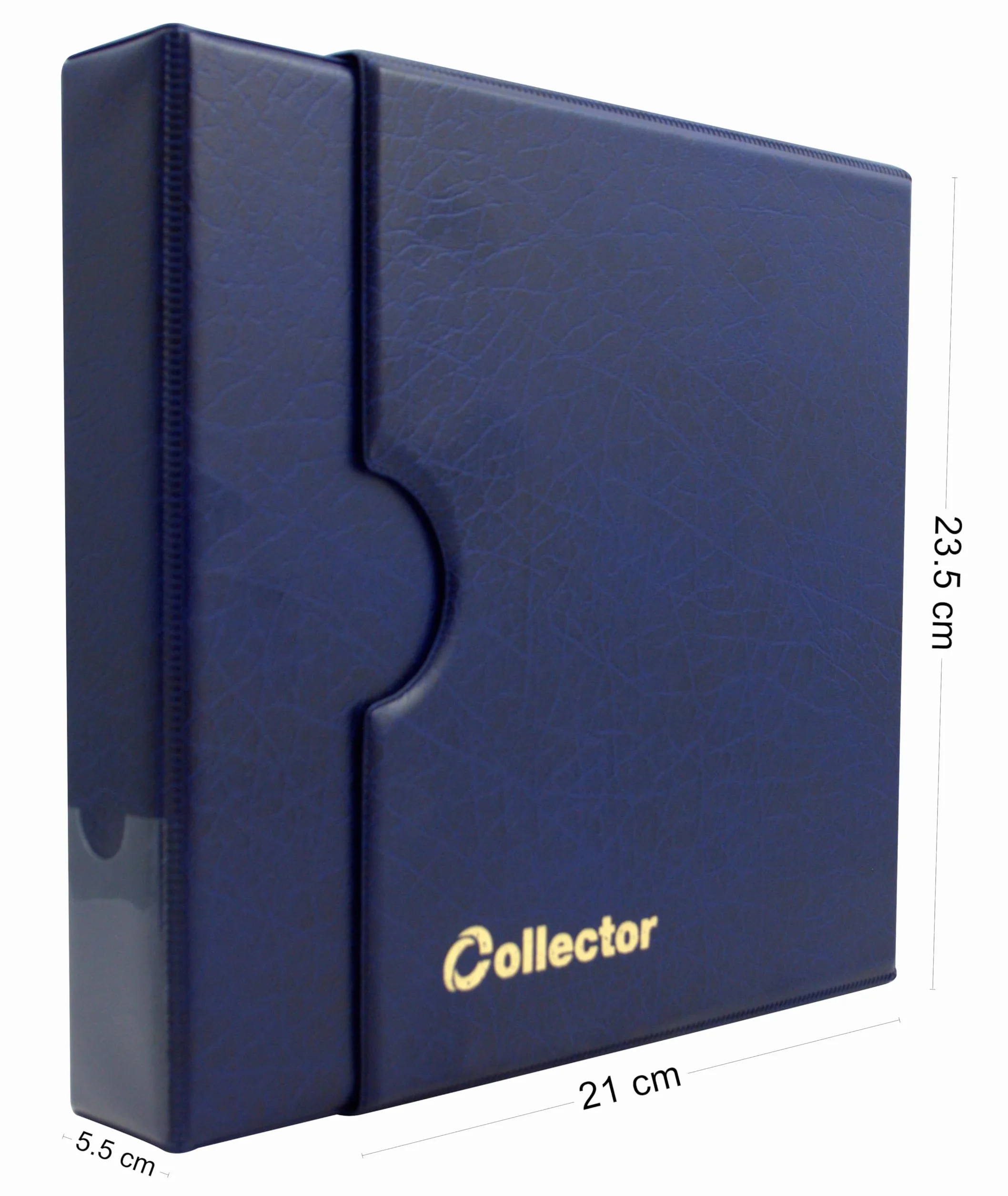COLLECTOR Album di Monete con Custodia da Collezione, per Monete di Varie Dimensioni - con Diverse Pagine munite di divisori con Elenco Album con Etui per 221 Monete Blu