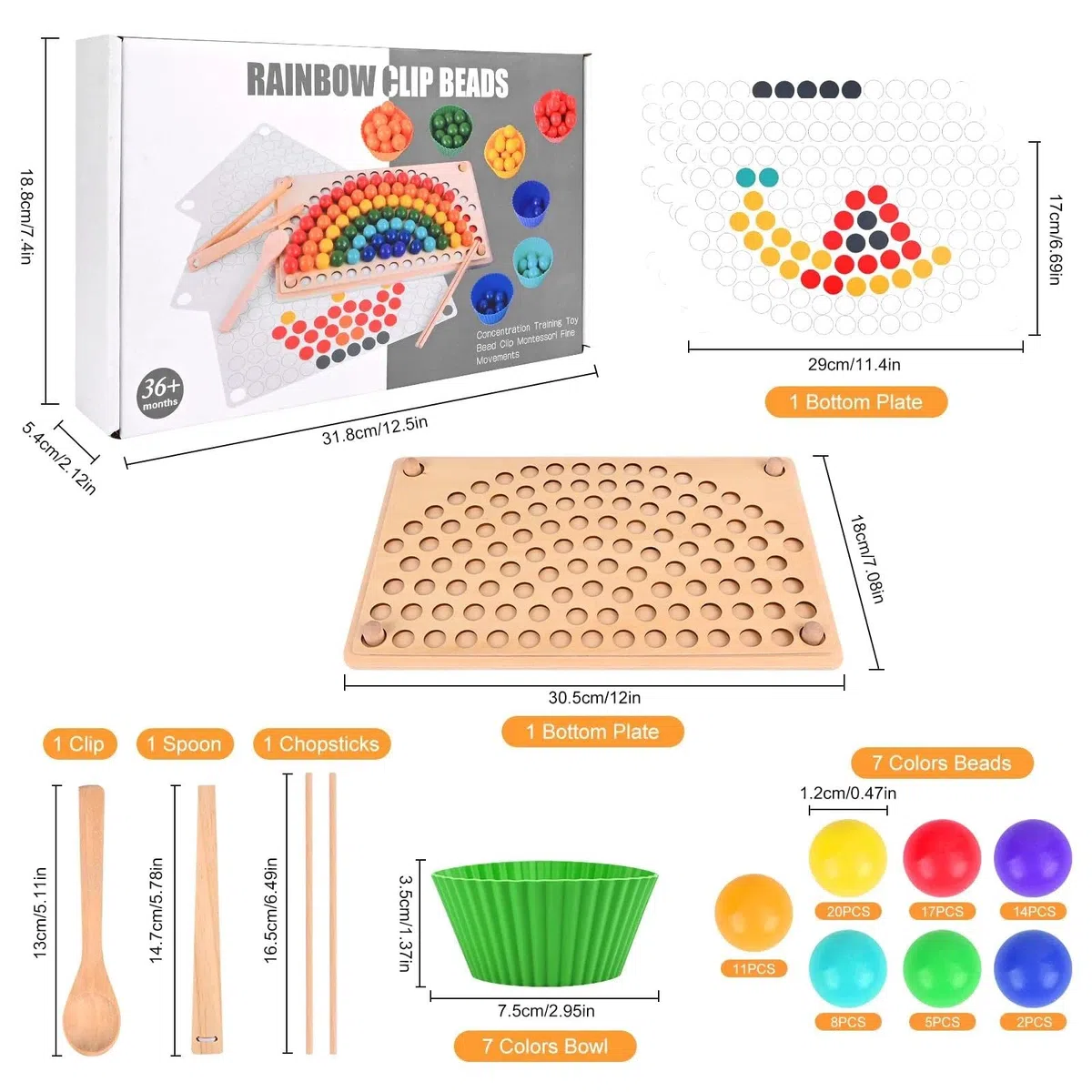 Giocattoli Montessori In Legno,Weinsamkeit Puzzle Di Classificazione Delle Perle Della Clip Del Giocattolo In Legno, Regali Di Compleanno Dell'Educazione Prescolare Dei Bambini Di 3, 4 E 5 Anni