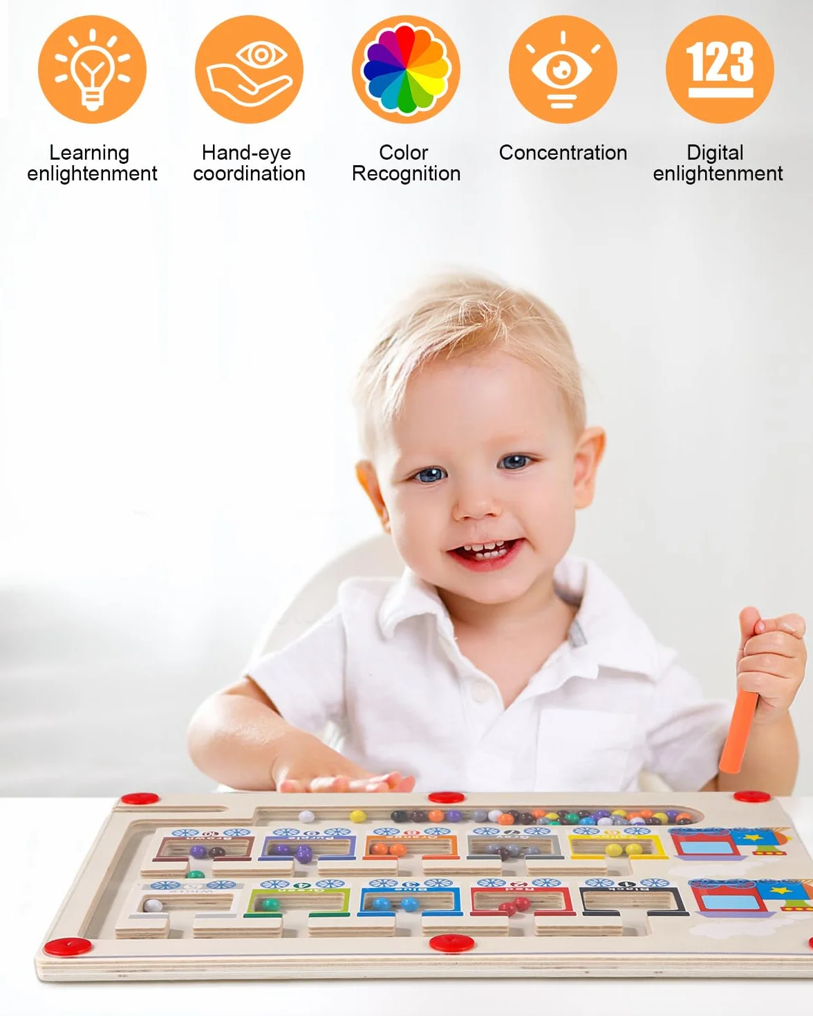 Gioco Magnetico Labirinto Giocattolo,Giochi Montessori,Labirinto Magnetico Colori e Numeri Giocattoli Gioco,3 4 5 6 7 Anni Giocattolo Magnetico Bambini Come Regalo per Ragazze e Ragazzi