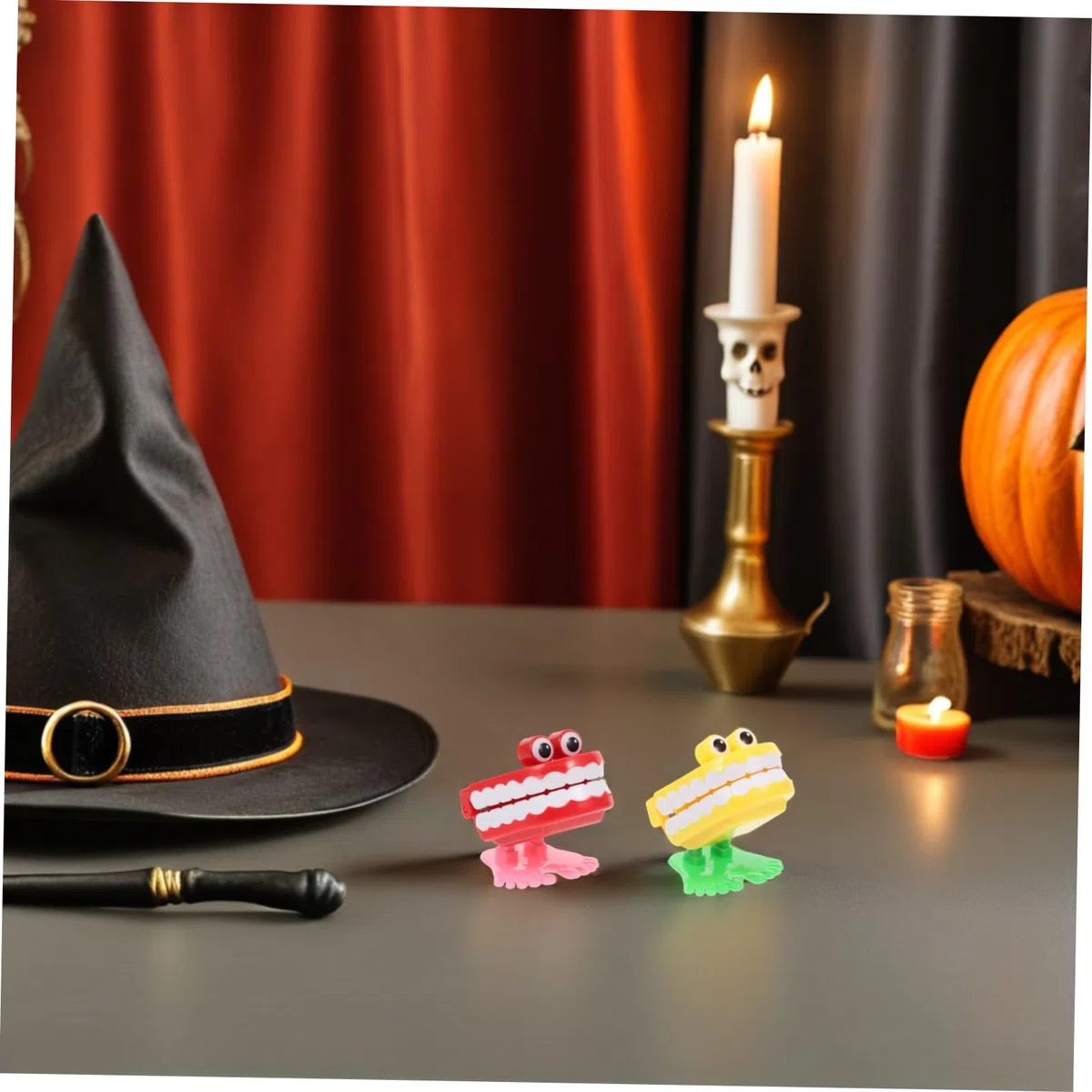 6 Pezzi Giocattoli Dentiera Molla Divertenti per Halloween e Feste di Compleanno Giocattoli Meccanici con Occhi Saltellanti Regali per Premi e Carnevali
