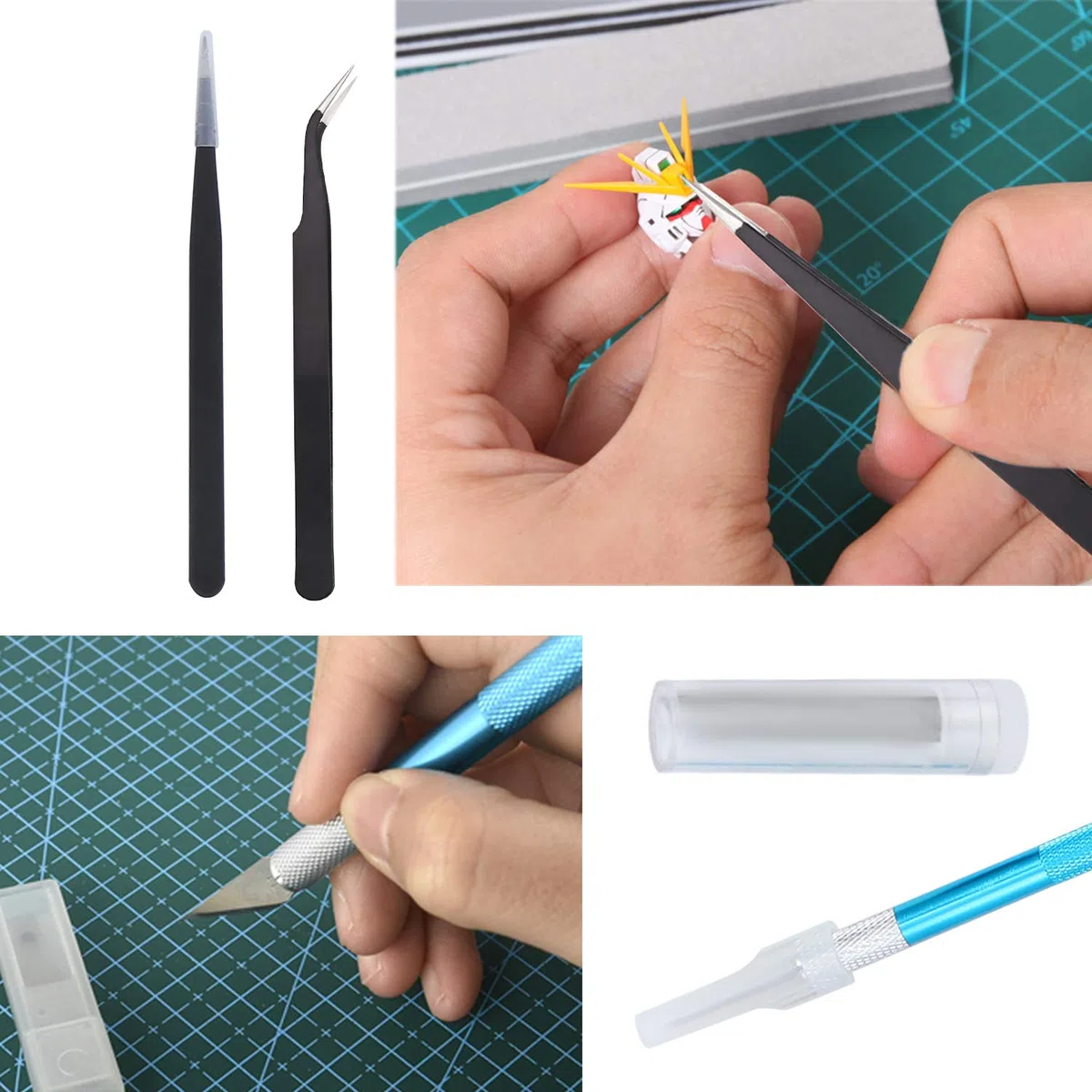 9PCS Kit di Strumenti Modello Gundam Kit, di Costruzione Hobby per Edificio di Base per la Riparazione e Il Fissaggio di Modelli