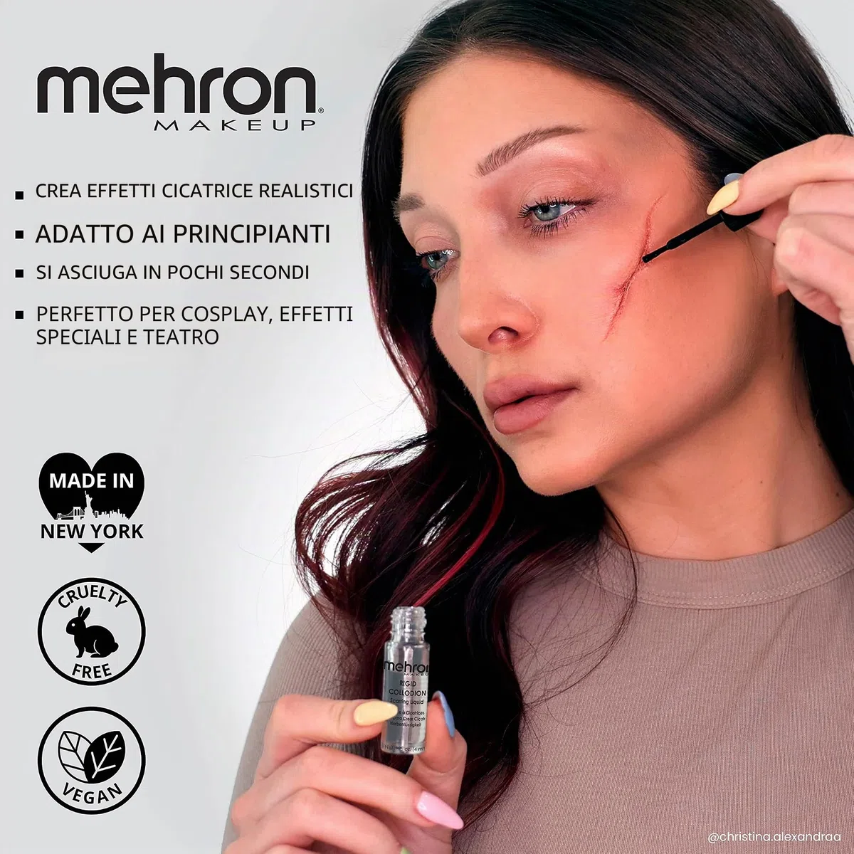 Mehron make-up Rigid collodion (liquido per creare false cicatrici, 4 ml)