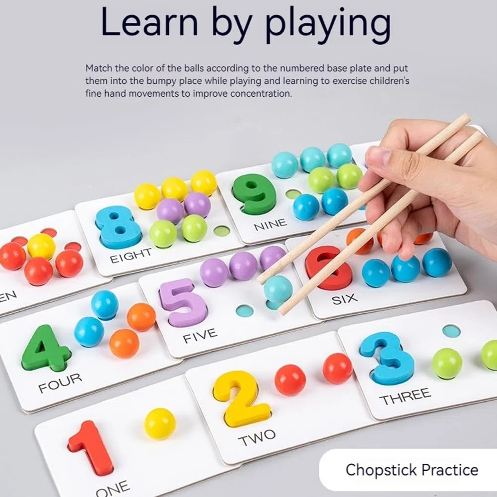 Set di Giocattoli Matematica aritmetica Montessori, Silicone e apprendimento Digitale in Legno con Perle, Set aritmetico di Montessori con Bacchette, cucchiai, Blocchi numerici
