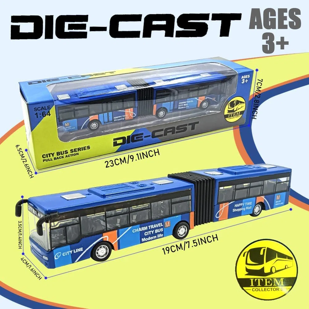 Autobus Giocattolo, Auto Giocattolo Bambino Mini Bus Modello, Macchinine Giocattoloper Bambini, Movimento ad Attrito, GiocattolosEducativo per Bambini Regalo di Compleanno(Blu)