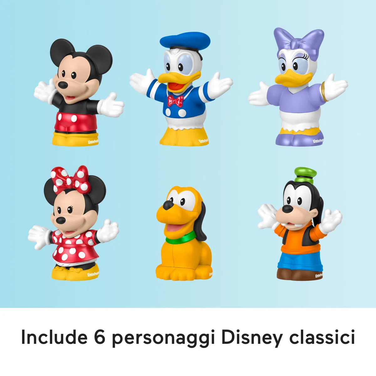 Fisher-Price Little People Disney - Topolino e i suo Amici, set di personaggi del mondo Disney tra cui Topolino, Minni, Paperino, Paperina, Pippo e Pluto, 1+ anni, JHD08