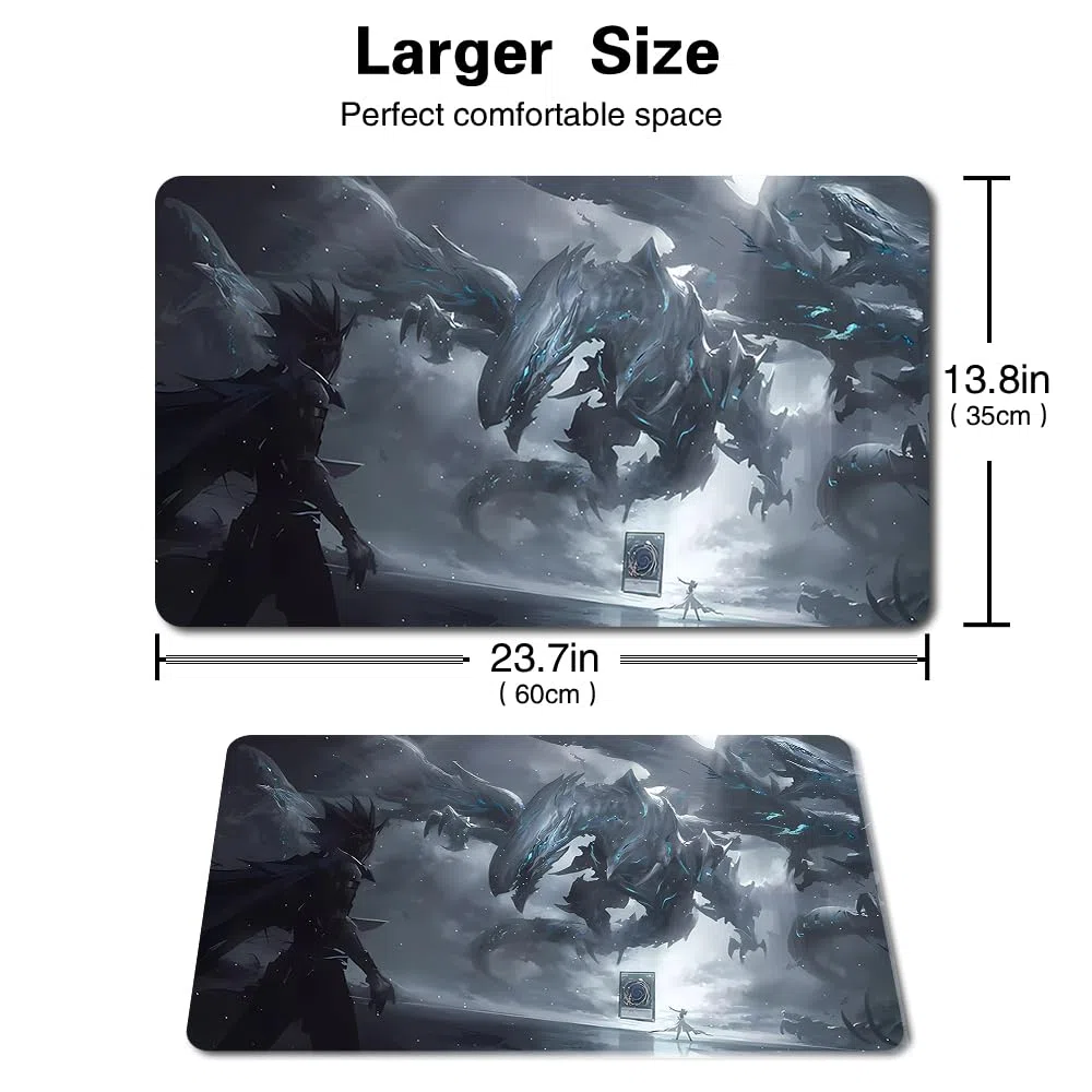 Tappeto da gioco per carte YGO - Con sacchetto impermeabile - Zone per carte - Dimensioni: 60 x 35 cm - Compatibile con il tappetino per gioco di carte collezionabili (YGO-25 No Zone)